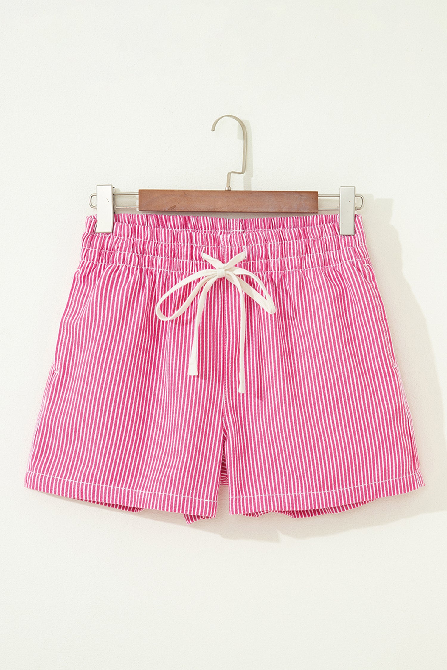 Stripe Drawstring Casual Denim Shorts