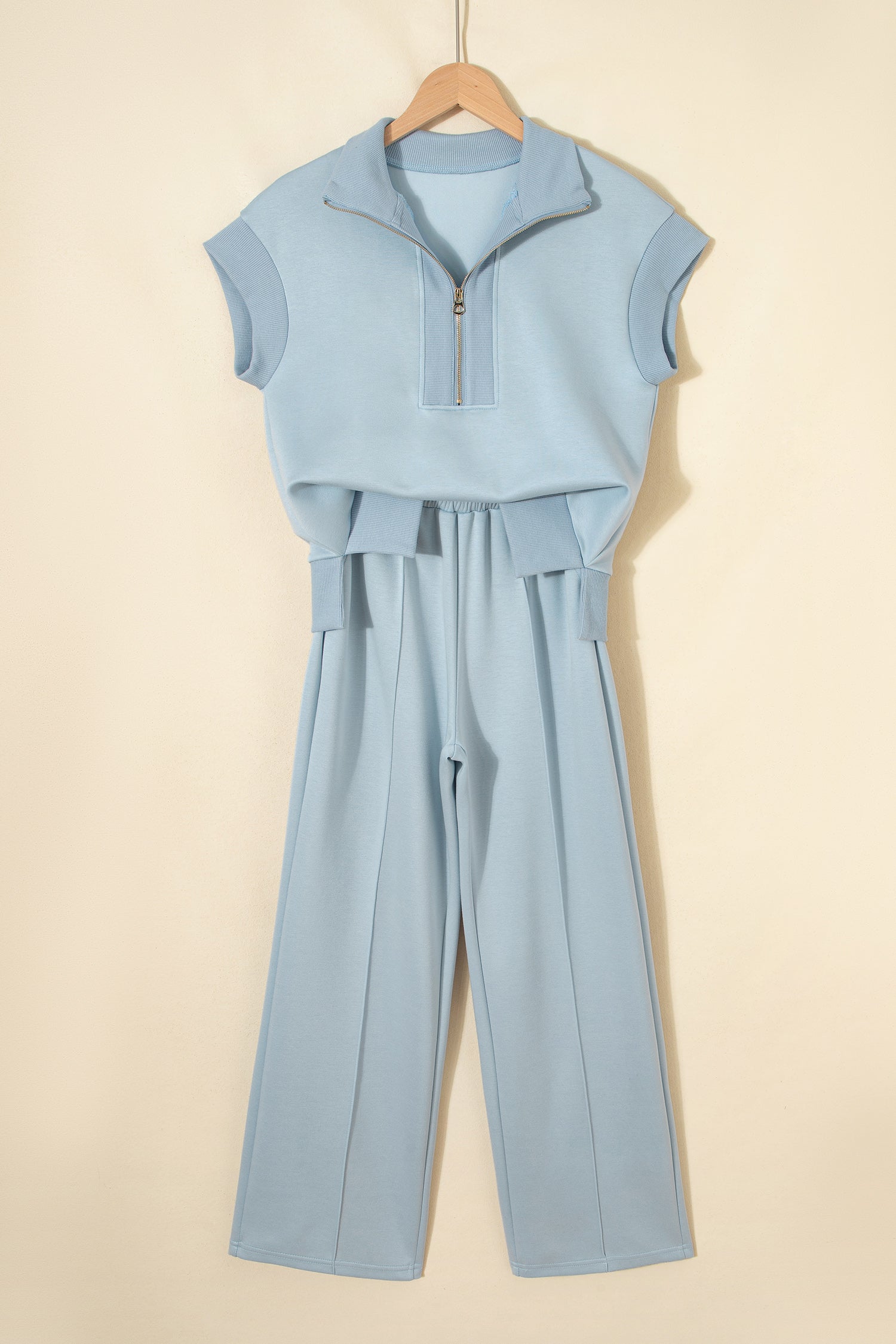 Light Grey Half Zip Pant Set