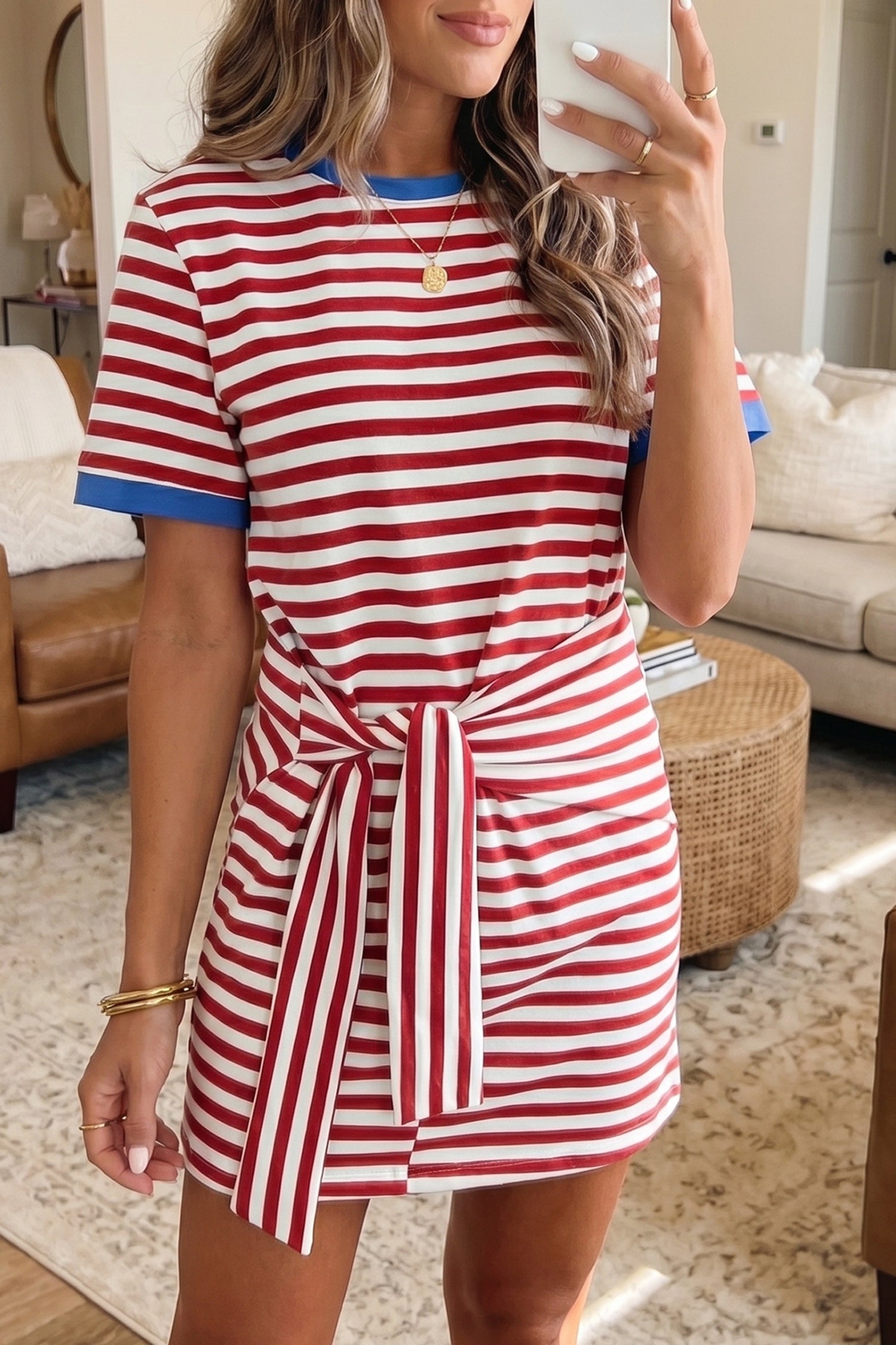Striped T Shirt Mini Dress