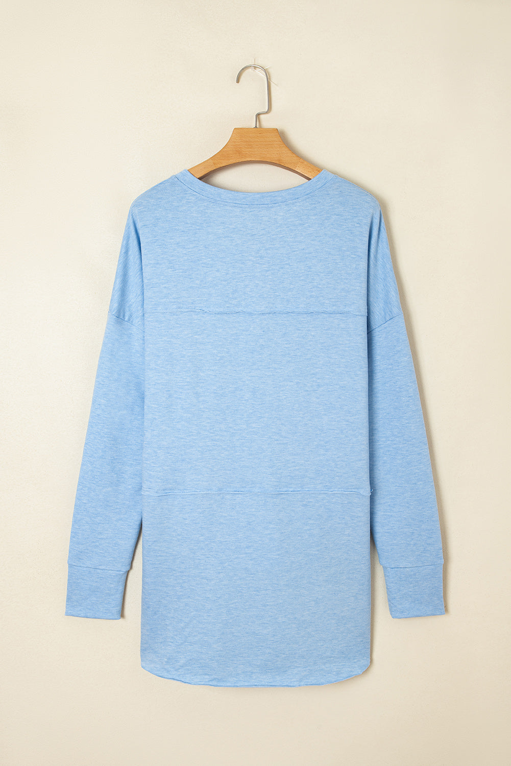 Raw Hem Long Sleeve Top