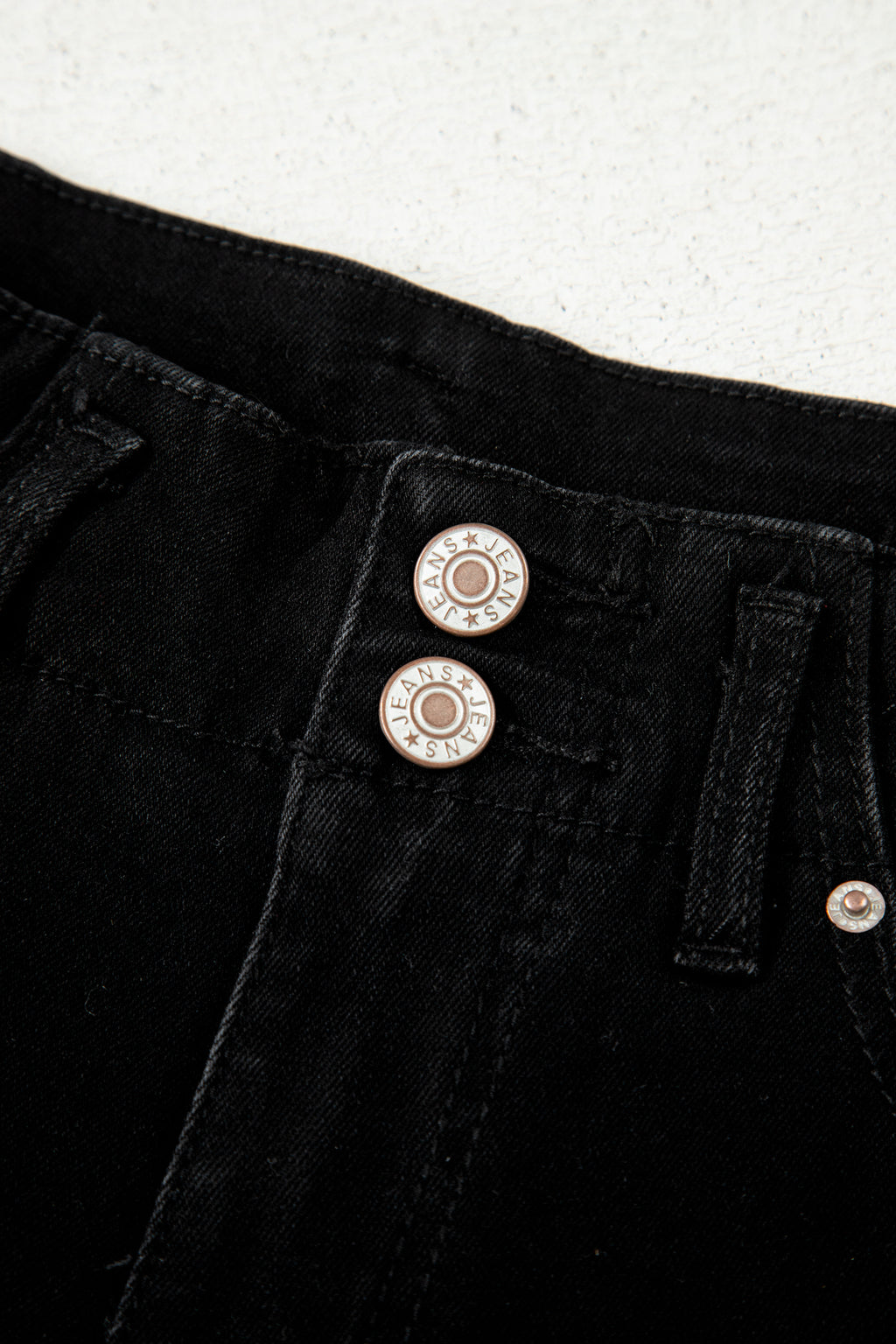 Button High Waist Wide Leg Jeans
