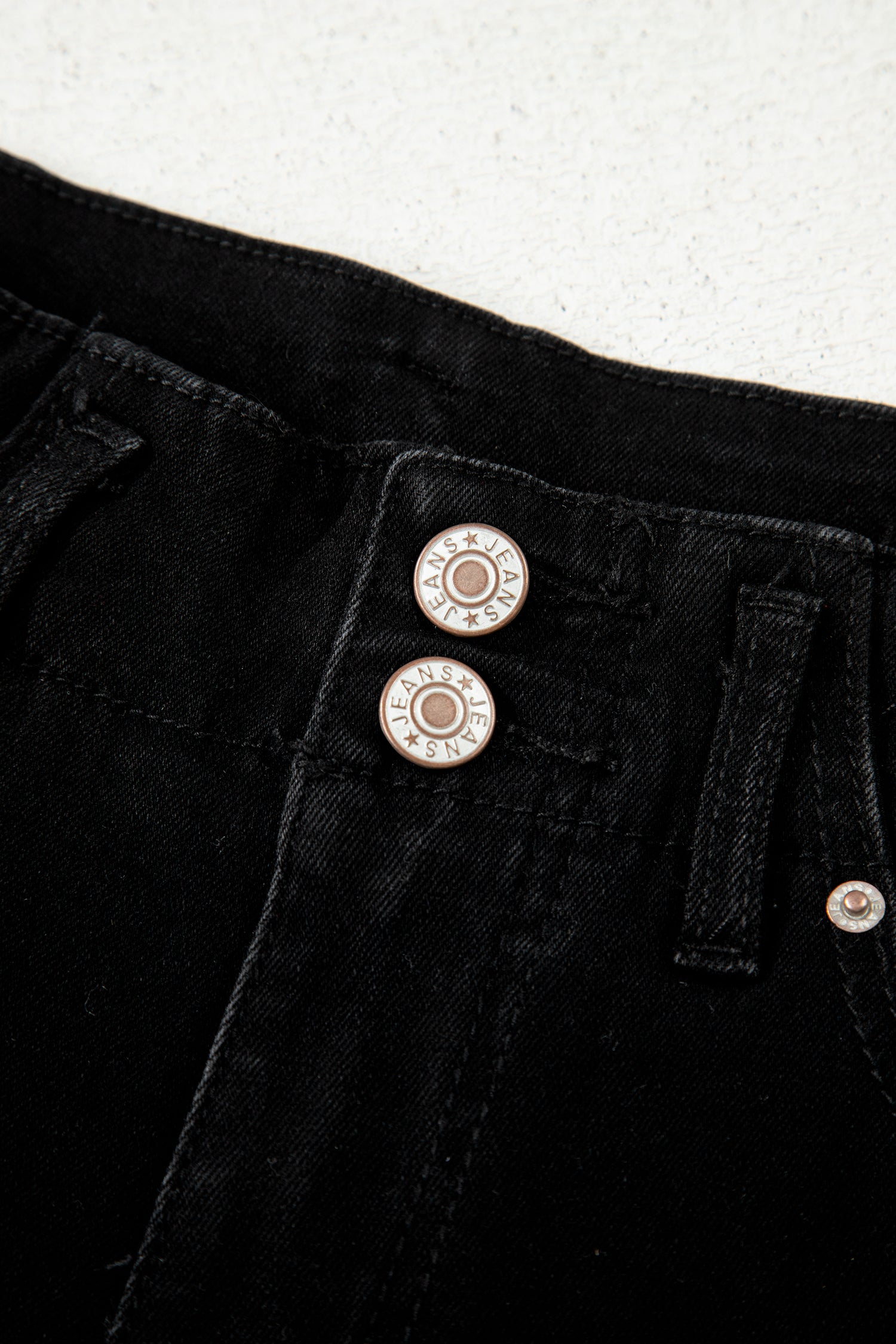 Button High Waist Wide Leg Jeans