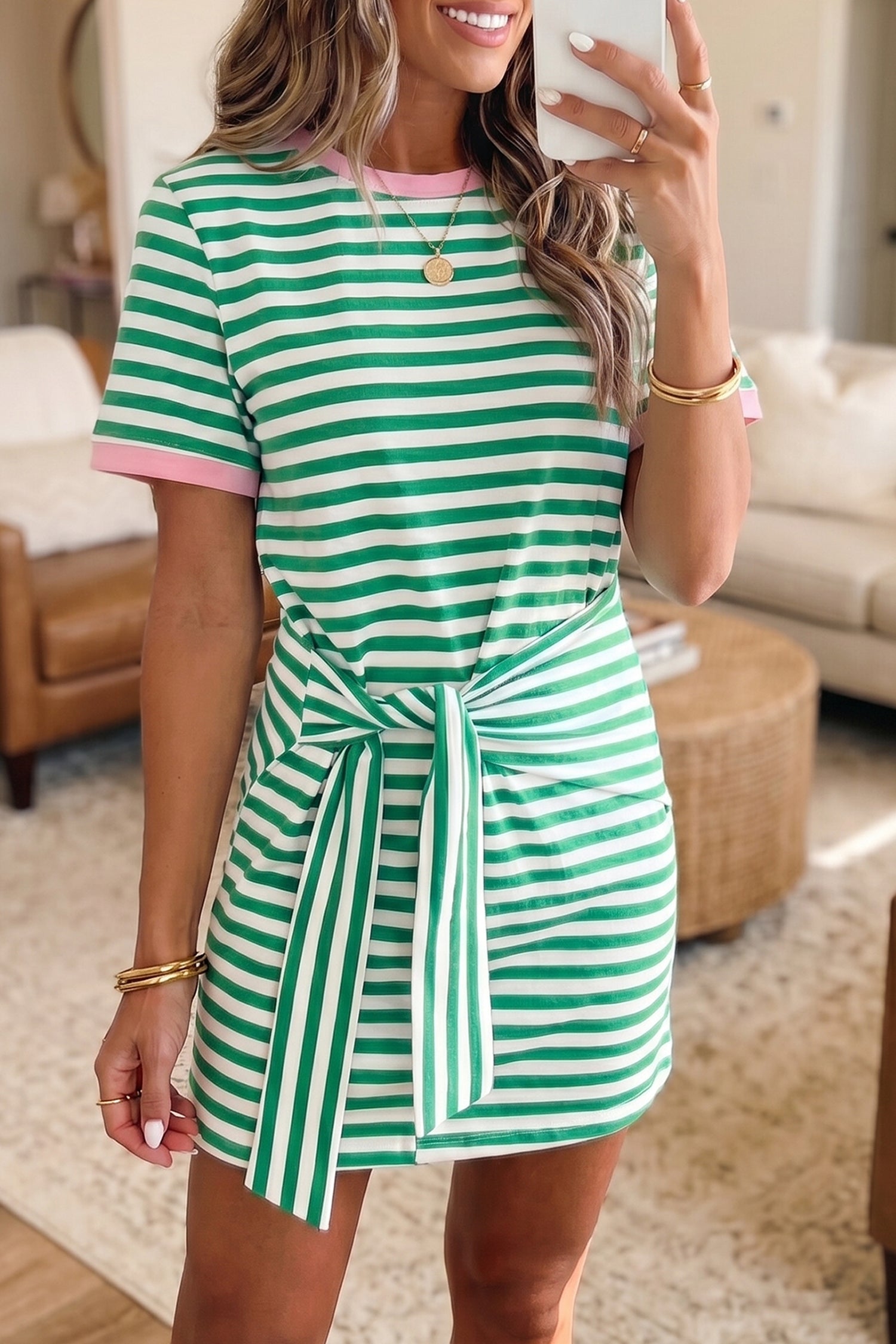 Striped T Shirt Mini Dress