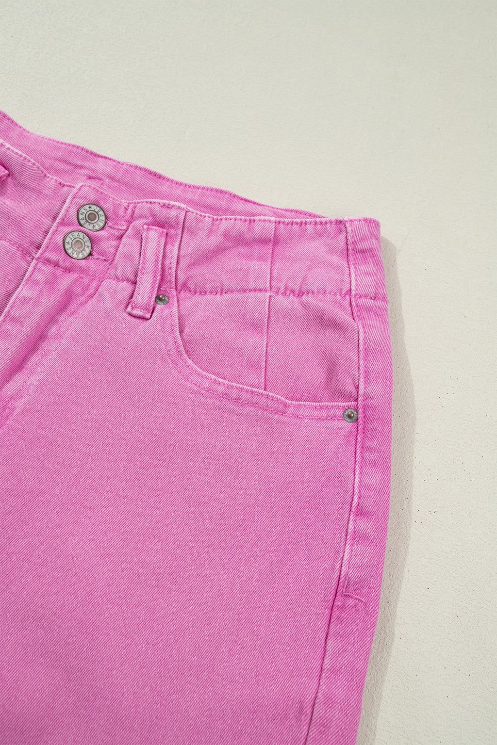 Button High Waist Wide Leg Jeans