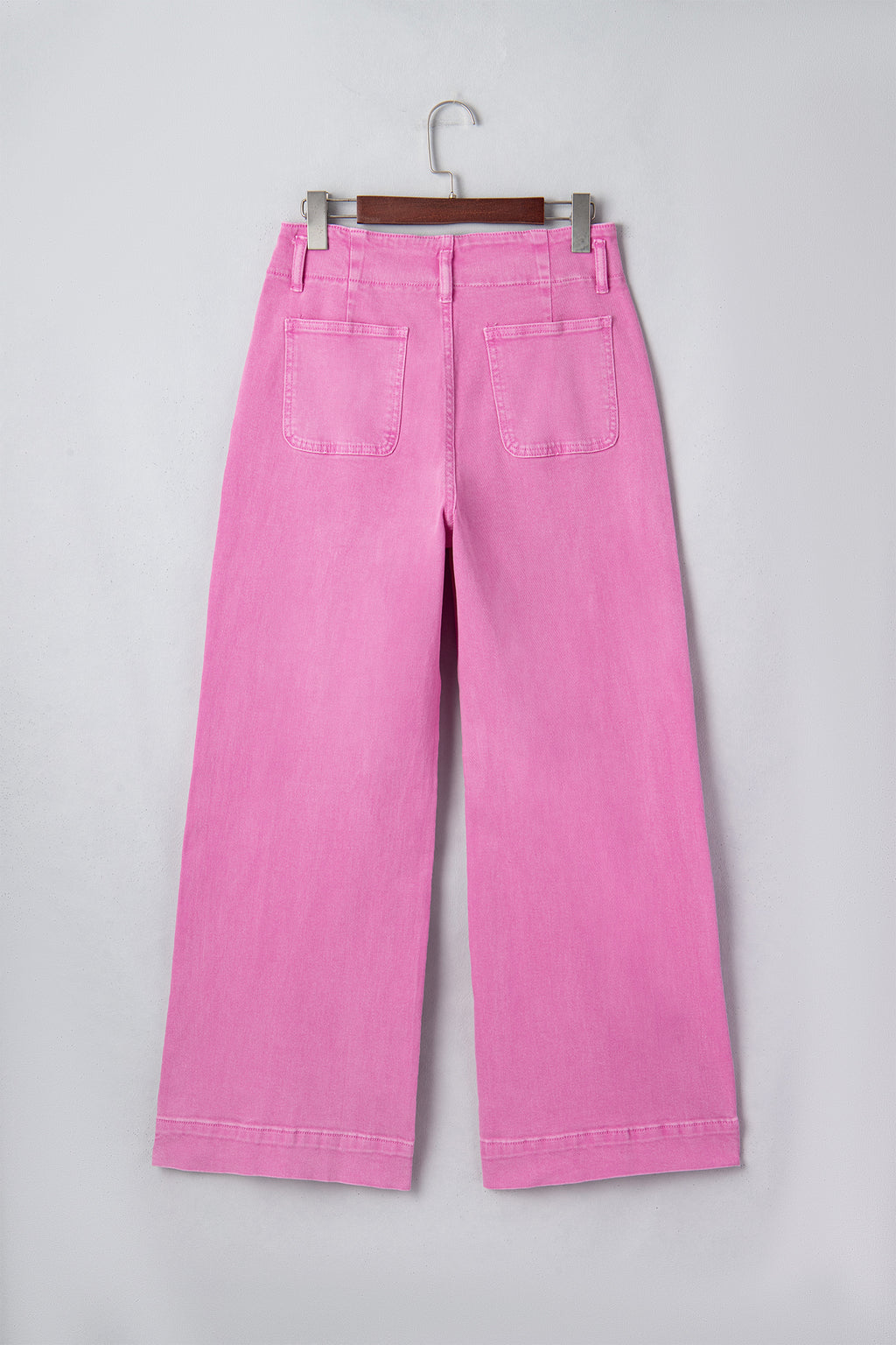 Button High Waist Wide Leg Jeans