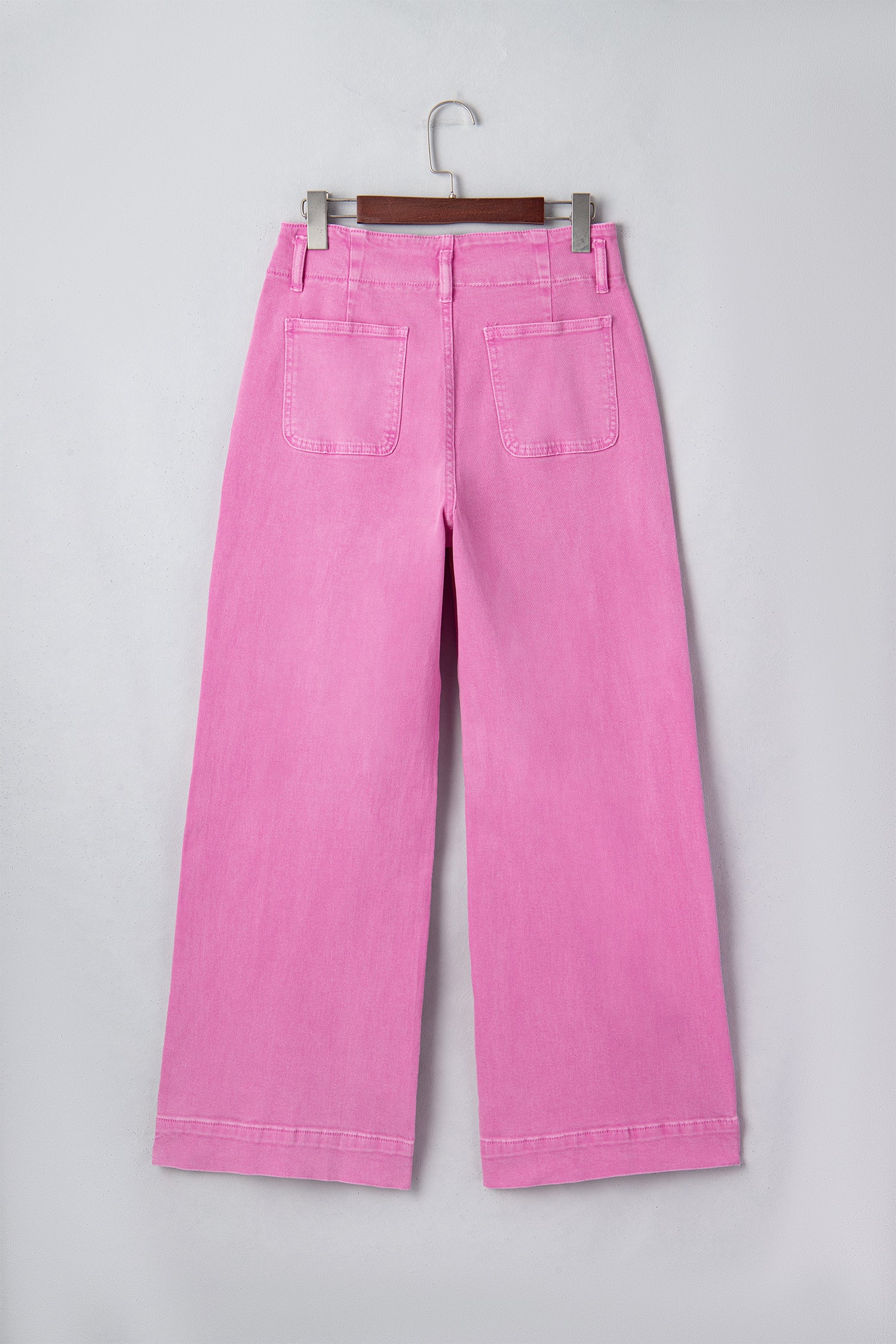 Button High Waist Wide Leg Jeans