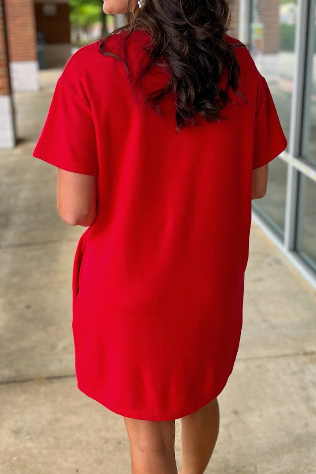Sequin Trim Stars and Stripes Bow Patched T Shirt Mini Dress