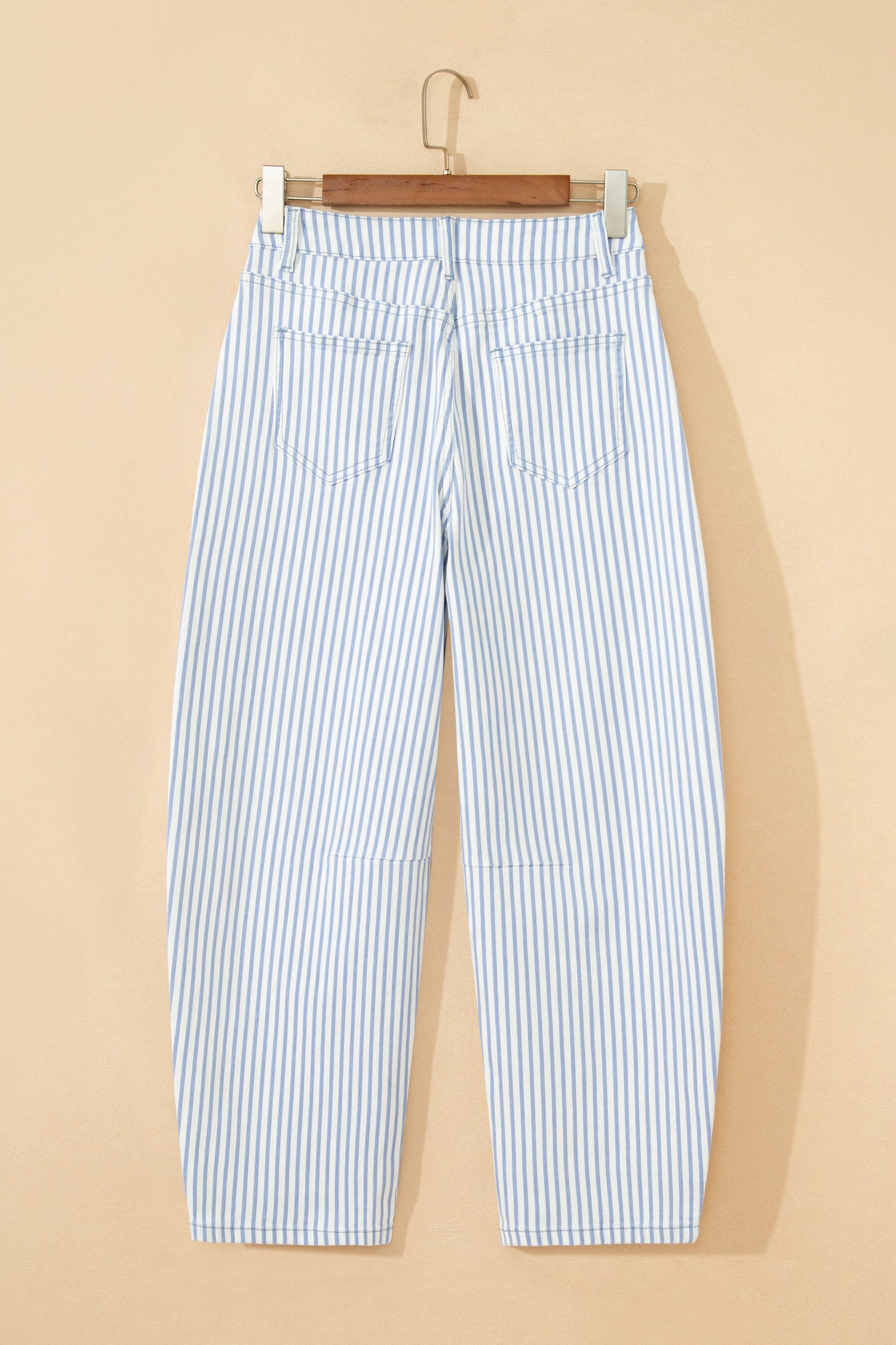 Stripe Casual Barrel Jeans