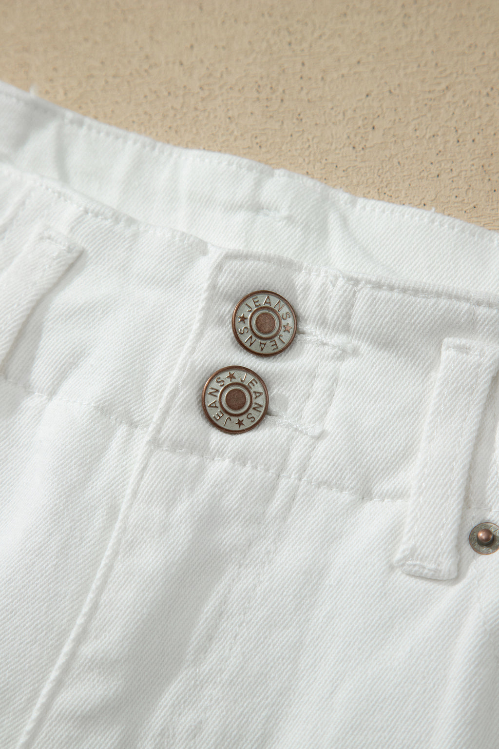 Button High Waist Wide Leg Jeans