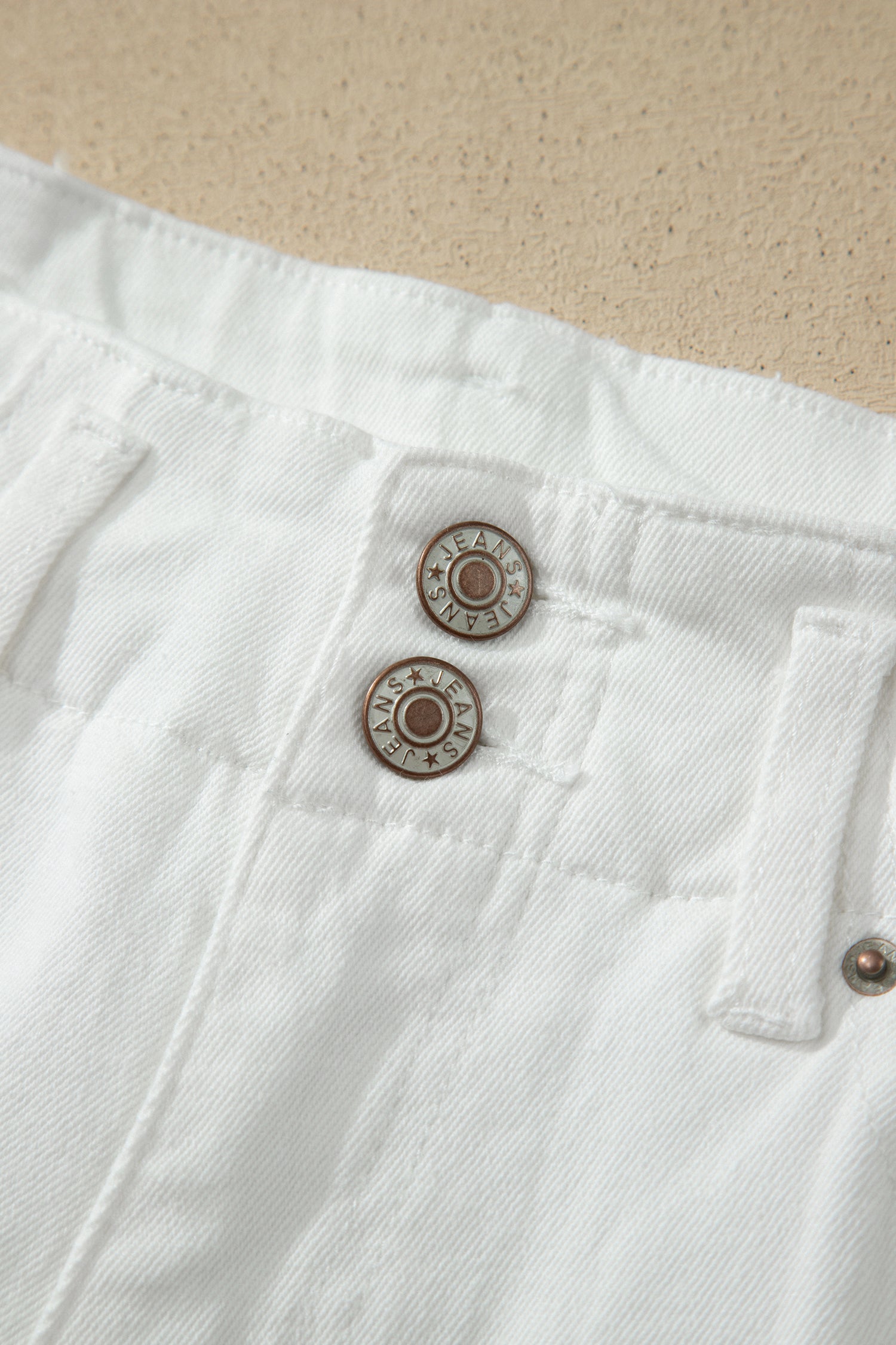 Button High Waist Wide Leg Jeans