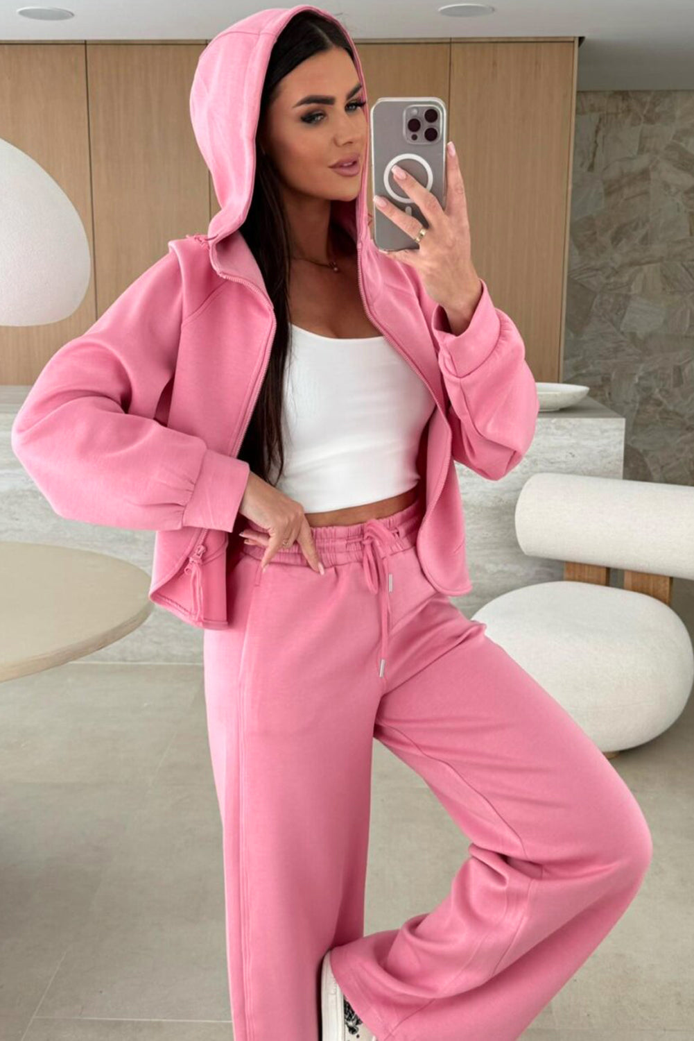 Zip Up Hoodie Pants Set