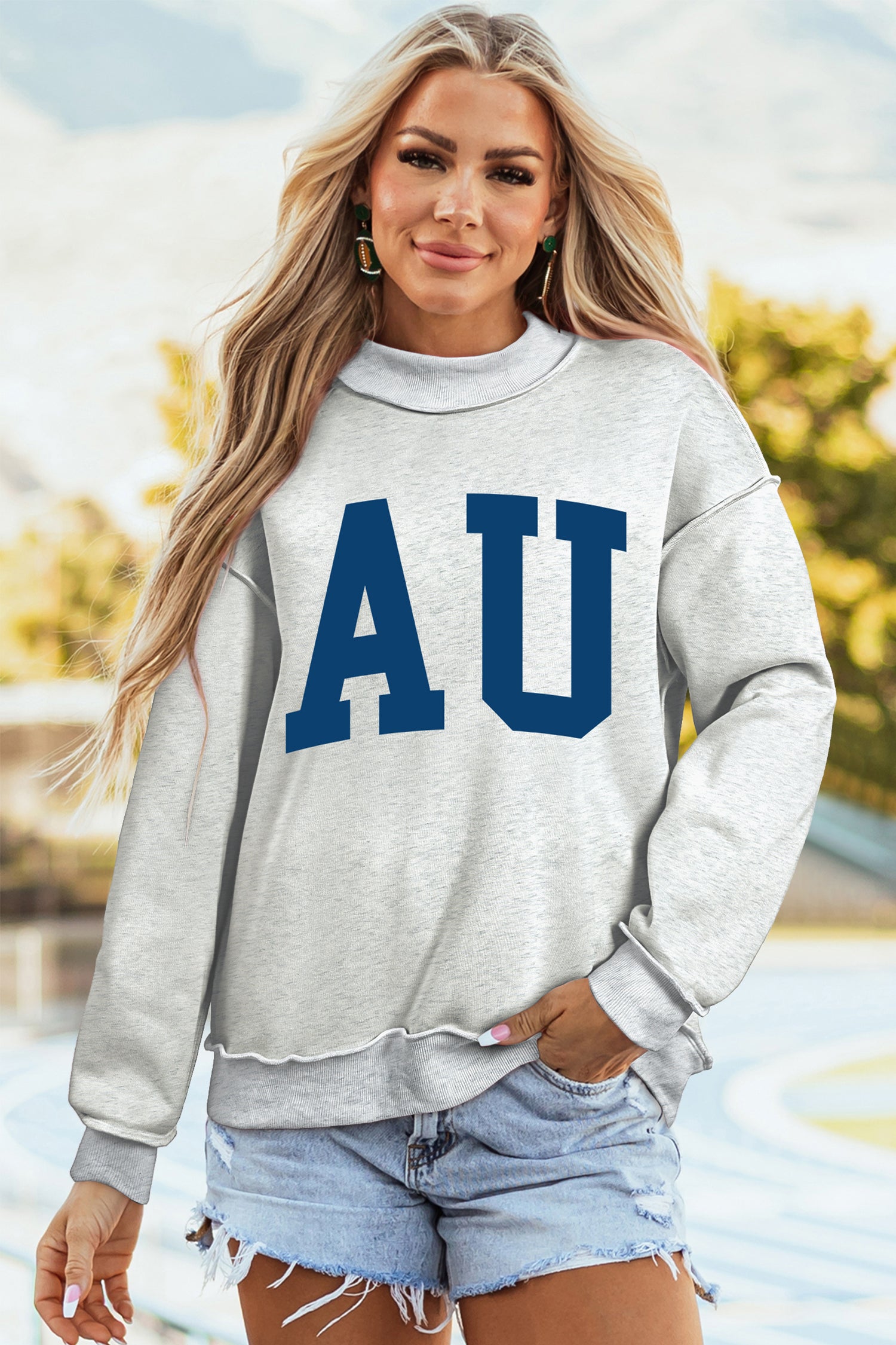 AU/TIGERS Reversible Mock Neck Sweatshirt