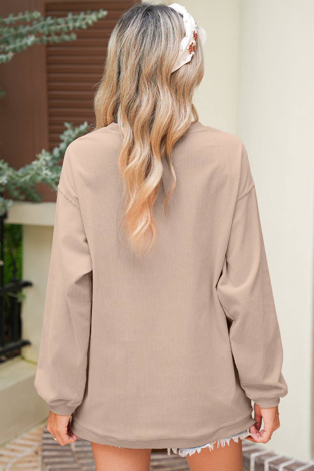 Game Day Embroidered Corded Sweatshirt