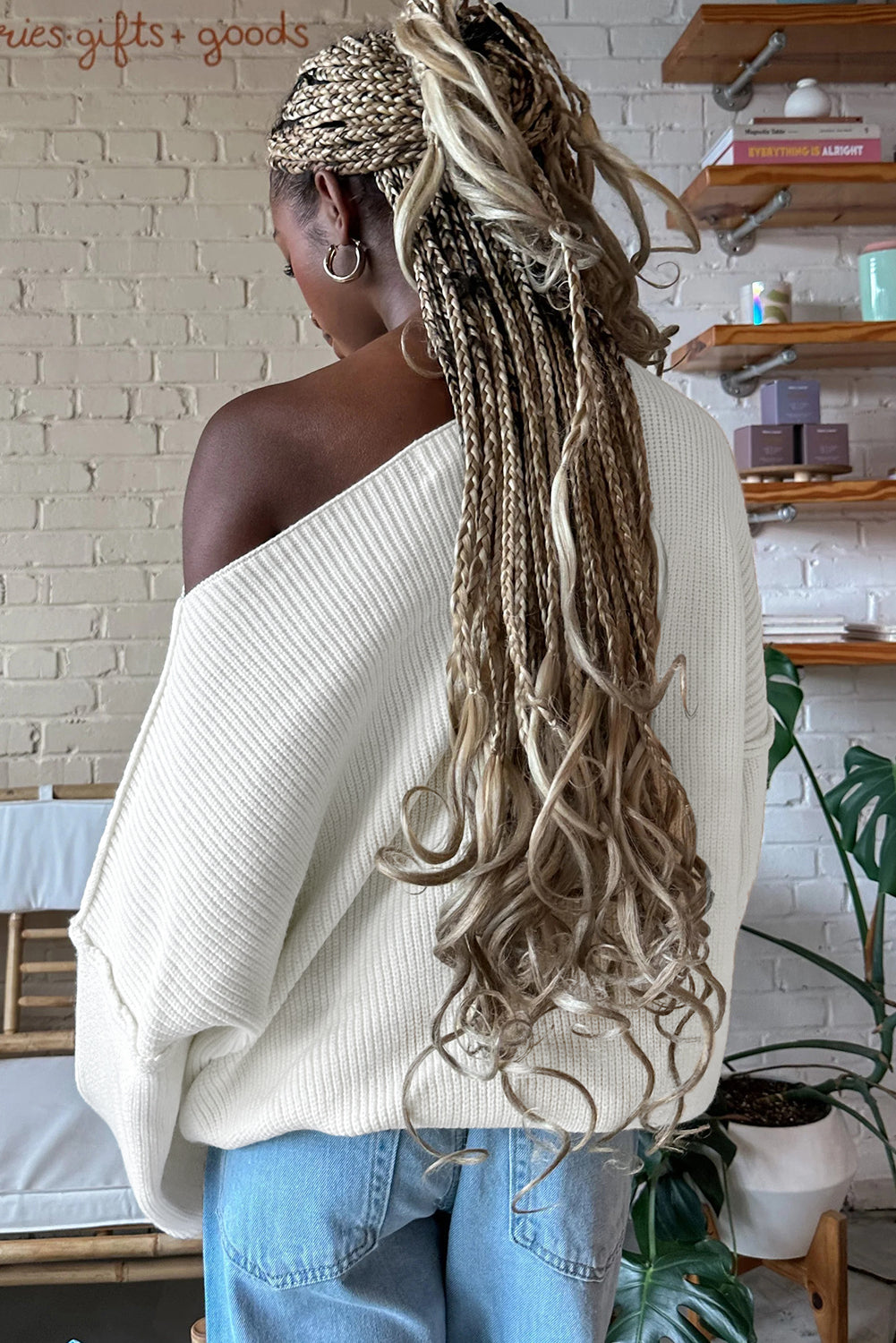 Drop Shoulder Baggy Sweater
