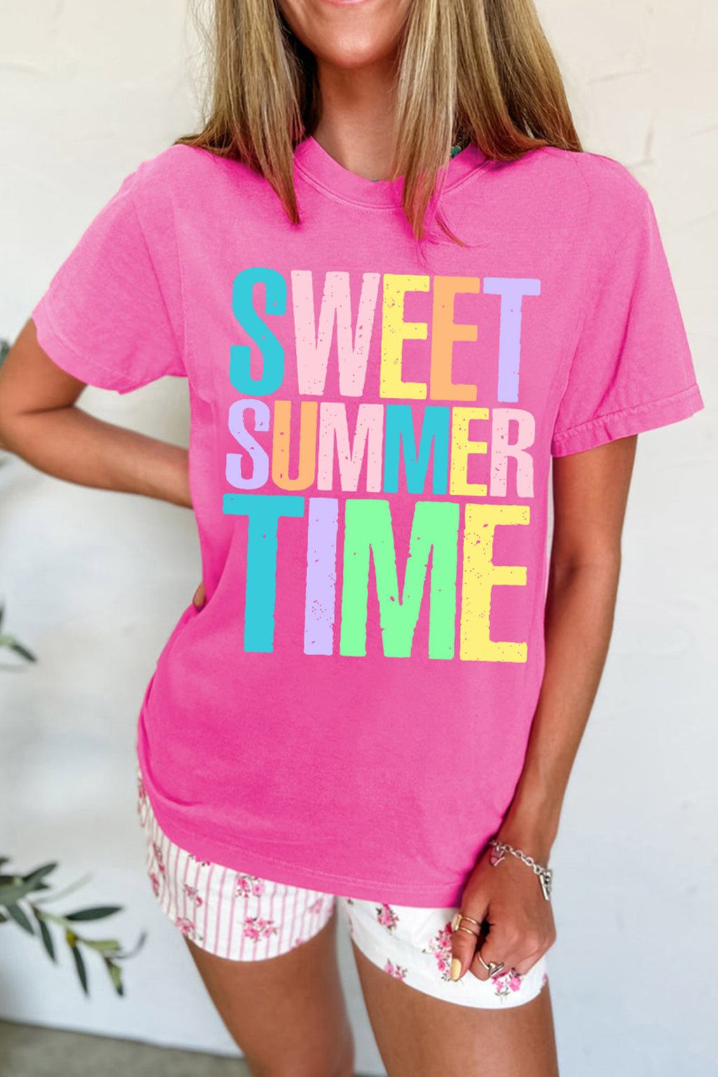 SWEET SUMMER TIME Letter Graphic Tee