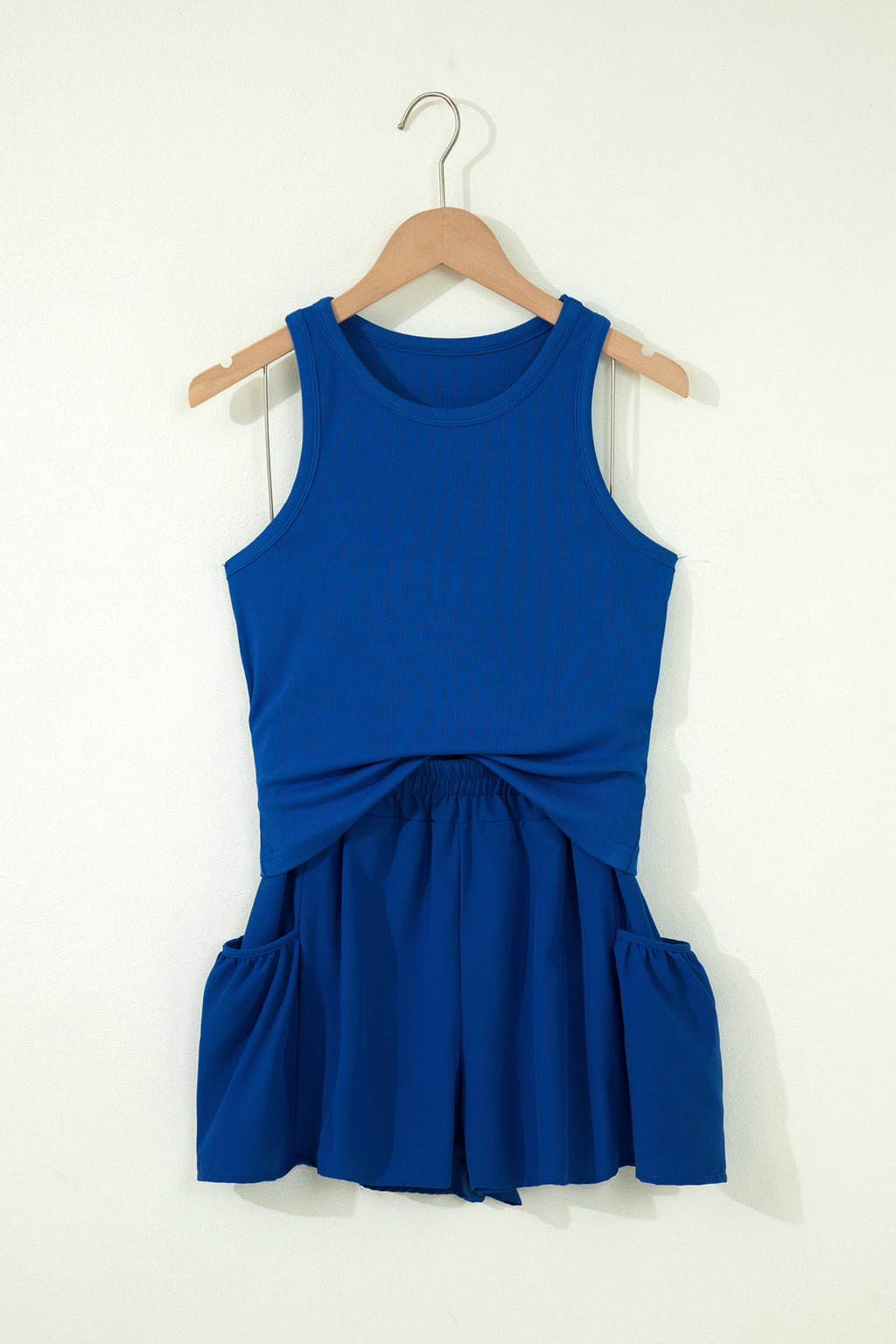 Ribbed Slim Tank Shorts Set