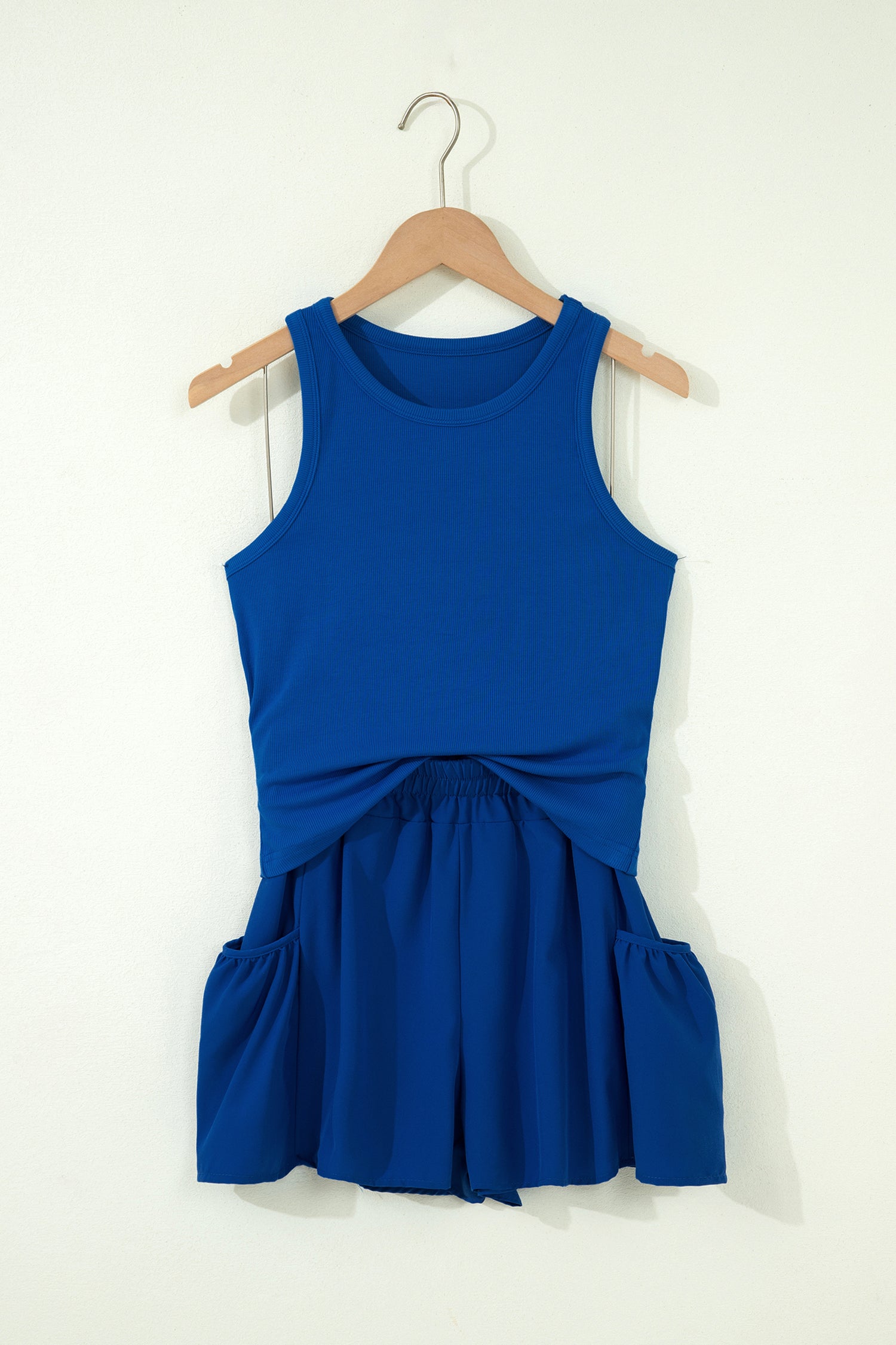 Ribbed Slim Tank Shorts Set