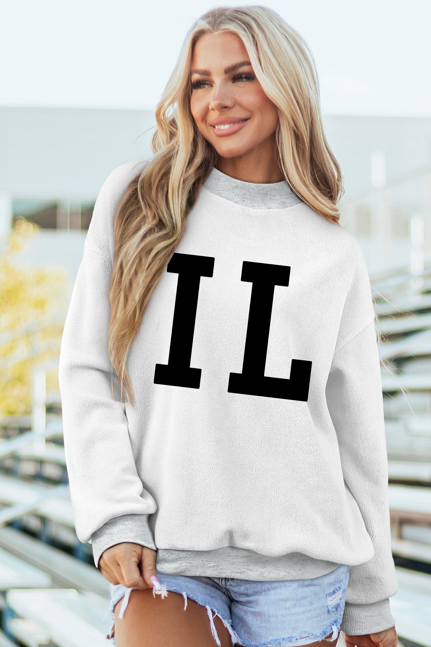 ILLINOIS Mock Neck Reversible Sweatshirt