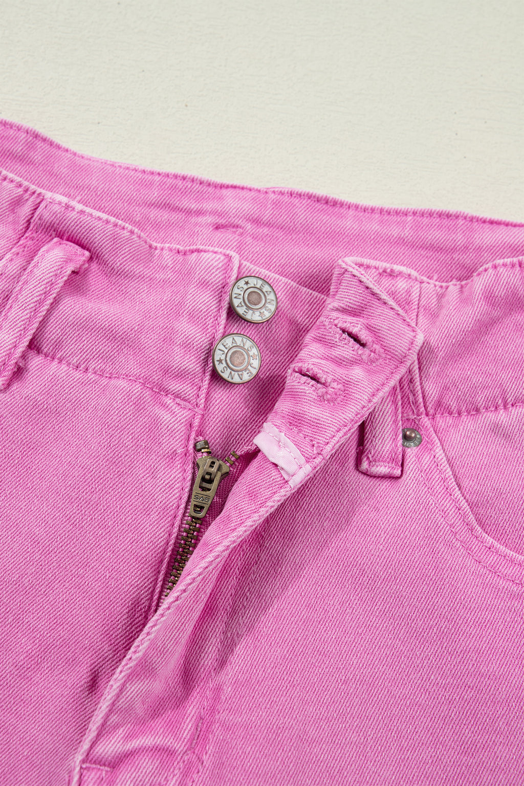 Button High Waist Wide Leg Jeans