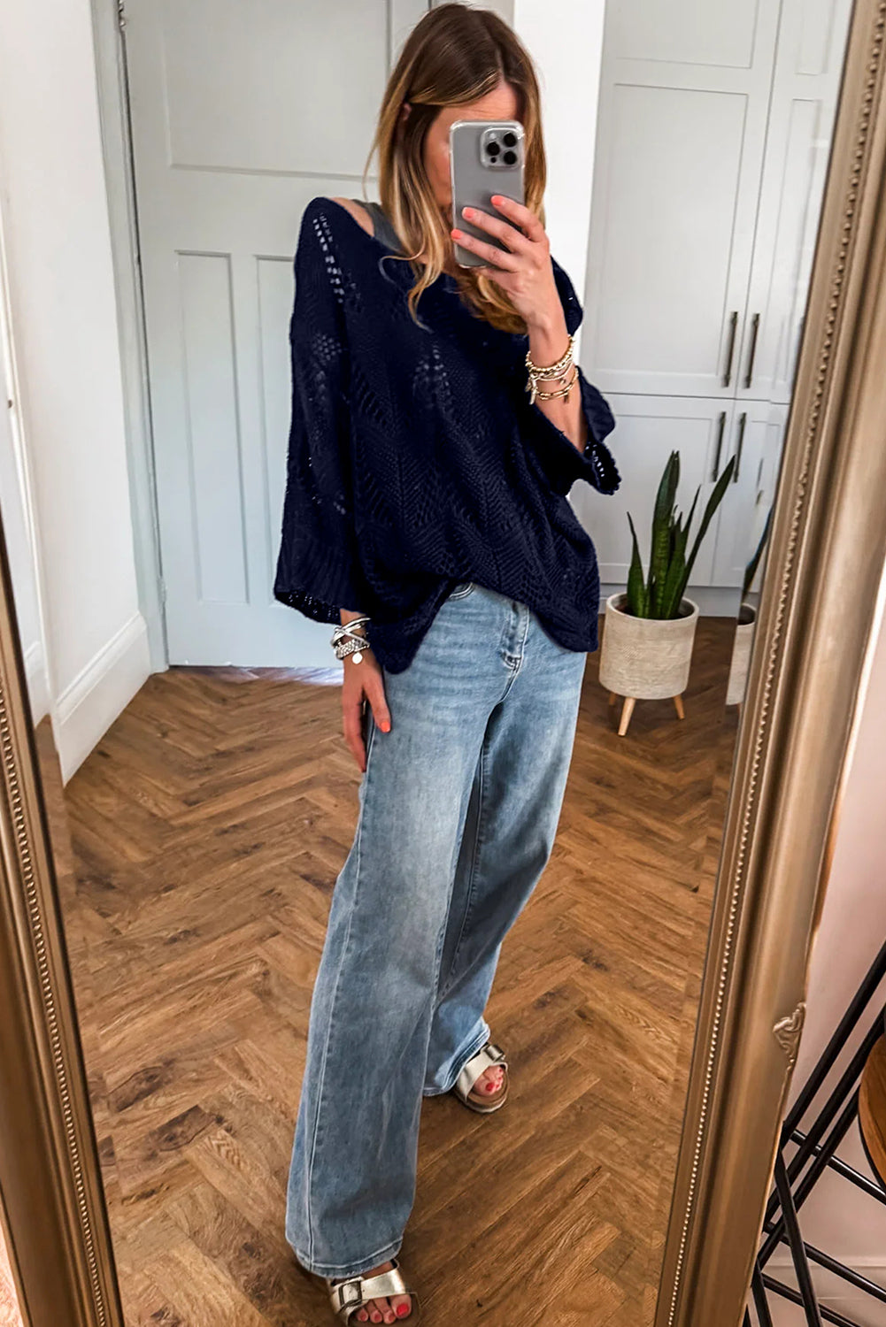 3/4 Sleeve Loose Sweater