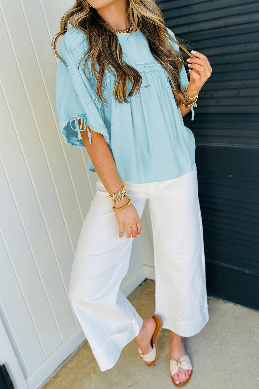 Half Sleeve Babydoll Blouse