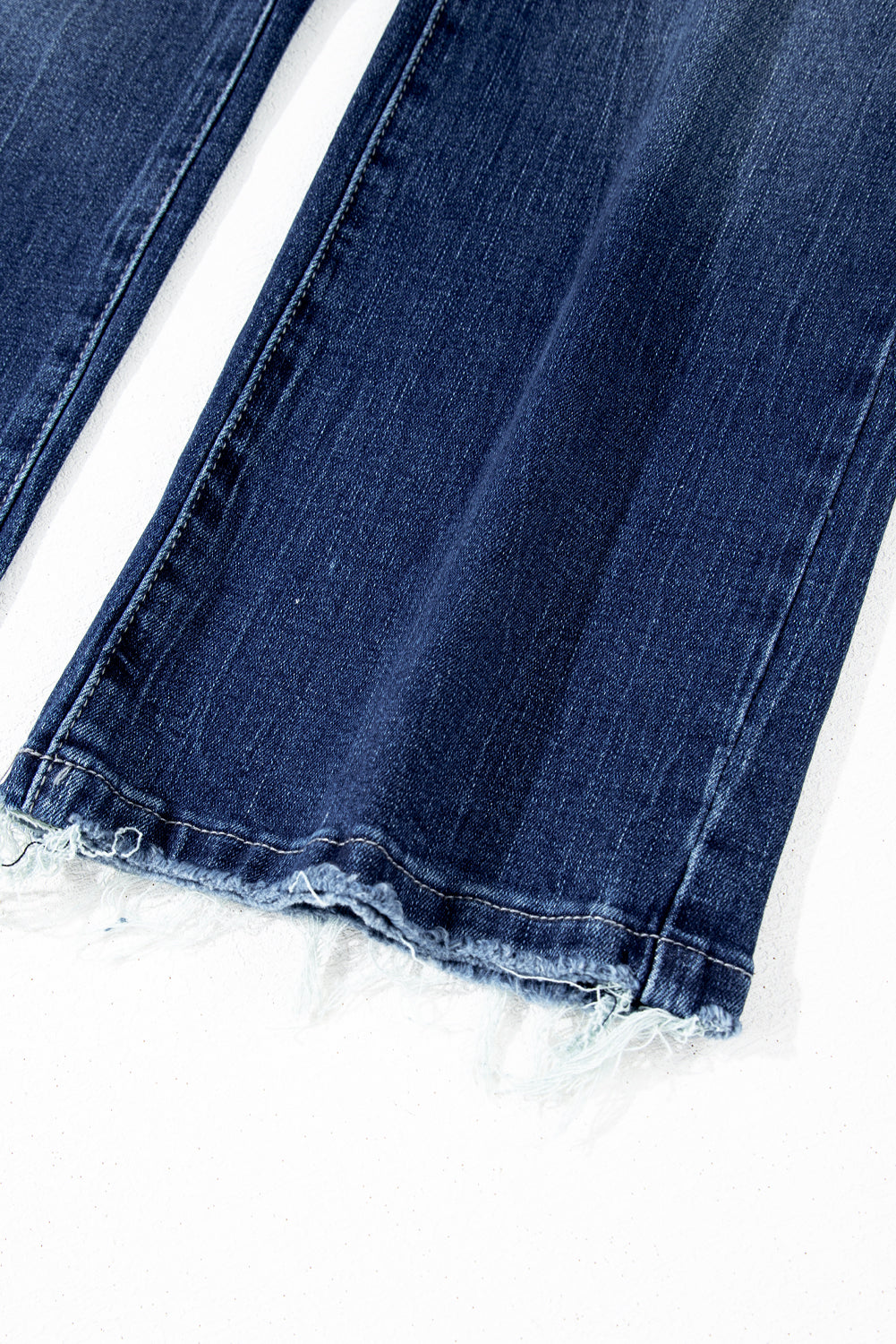Mineral Wash Raw Hem High Waist Flared Jeans