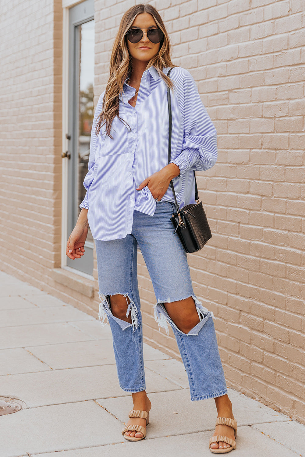 Striped Casual Cuffs Shirt