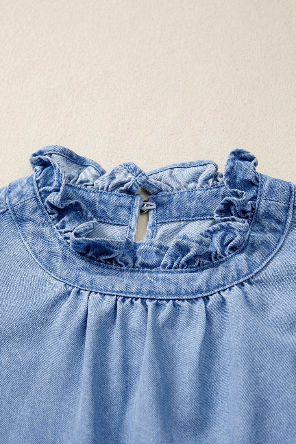 Flutter Sleeve Denim Top