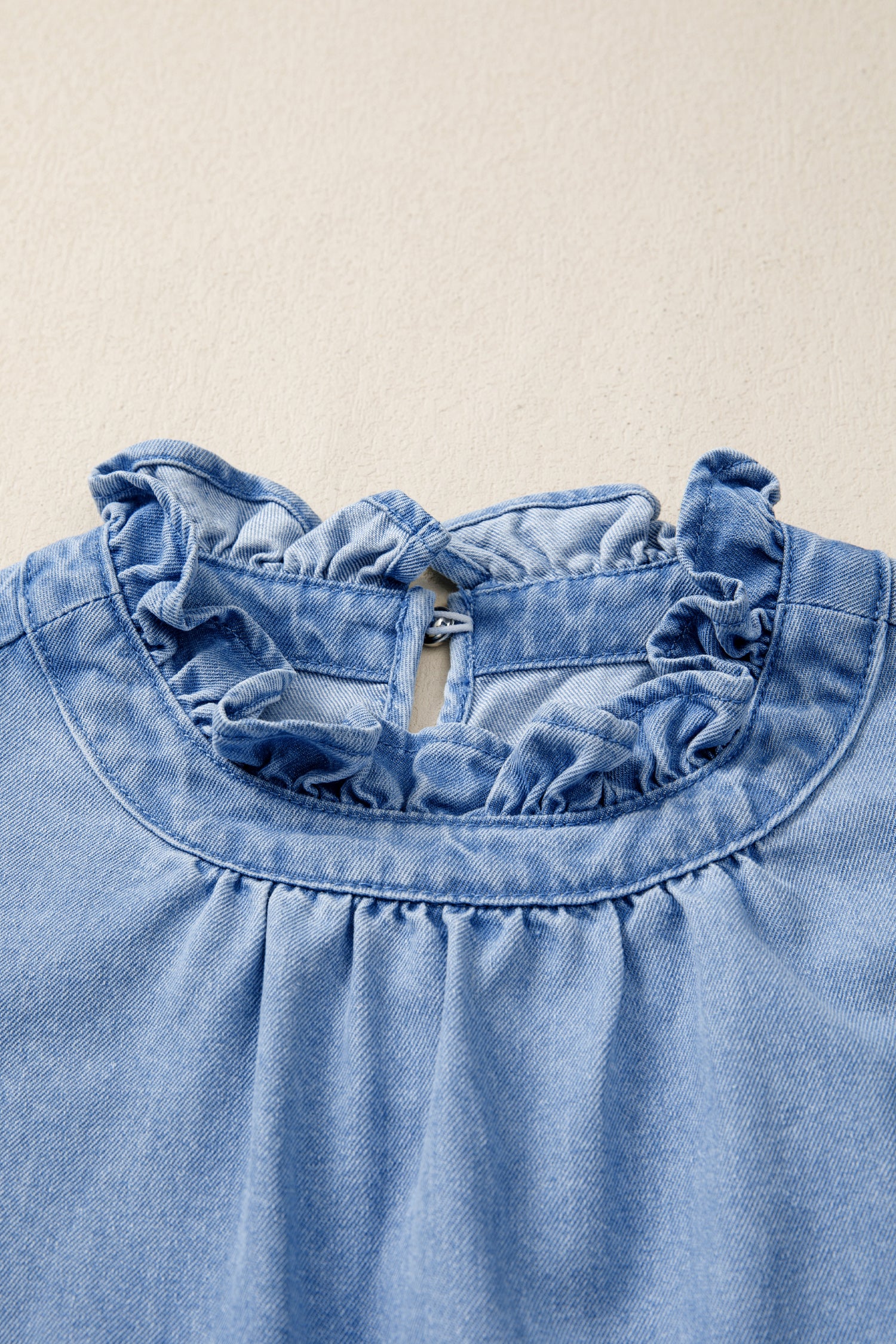 Flutter Sleeve Denim Top