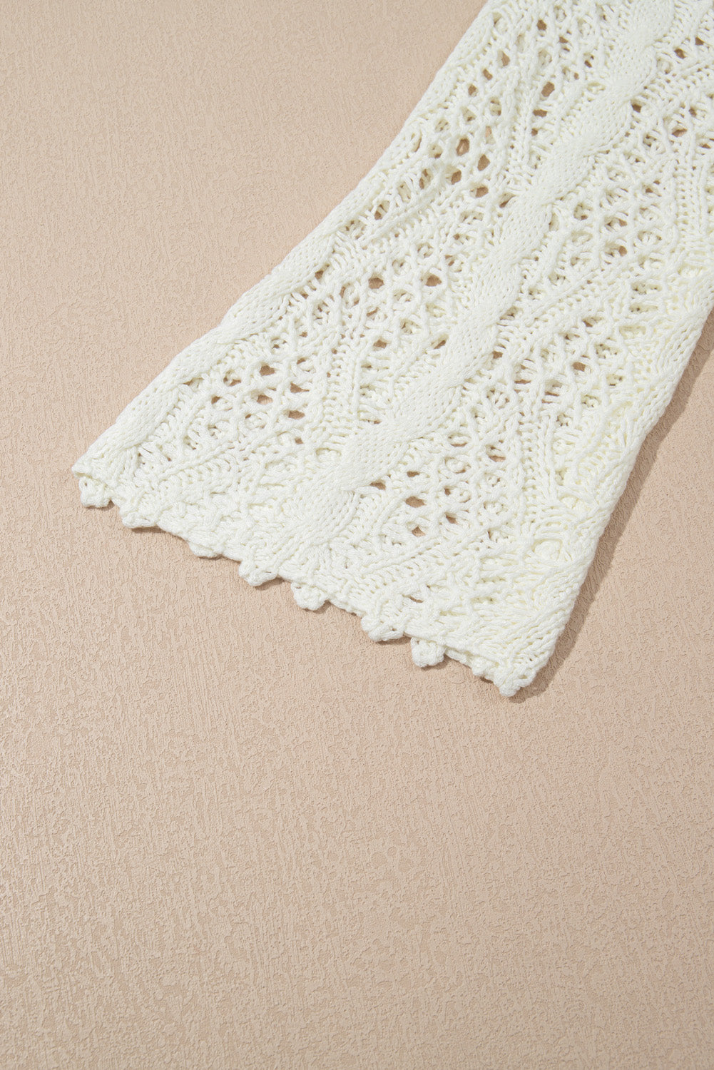 White Knit Hooded Beach Cover Up