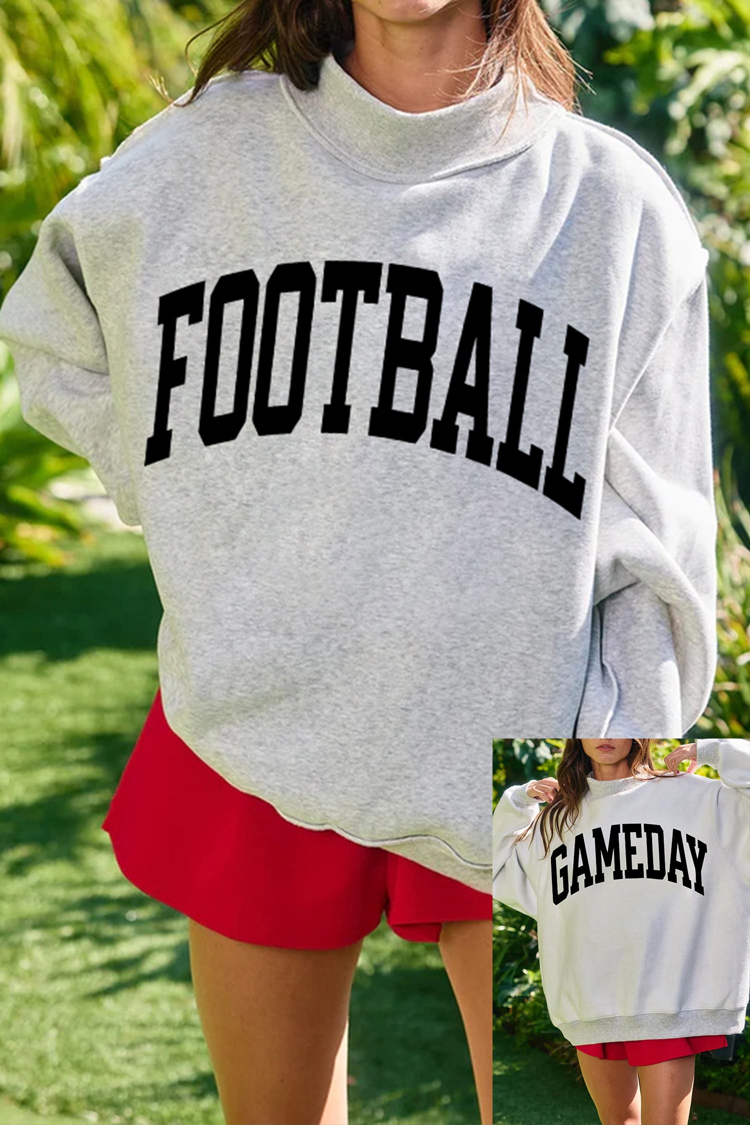 FOOTBALL GAMEDAY High Neck Reversible Sweatshirt