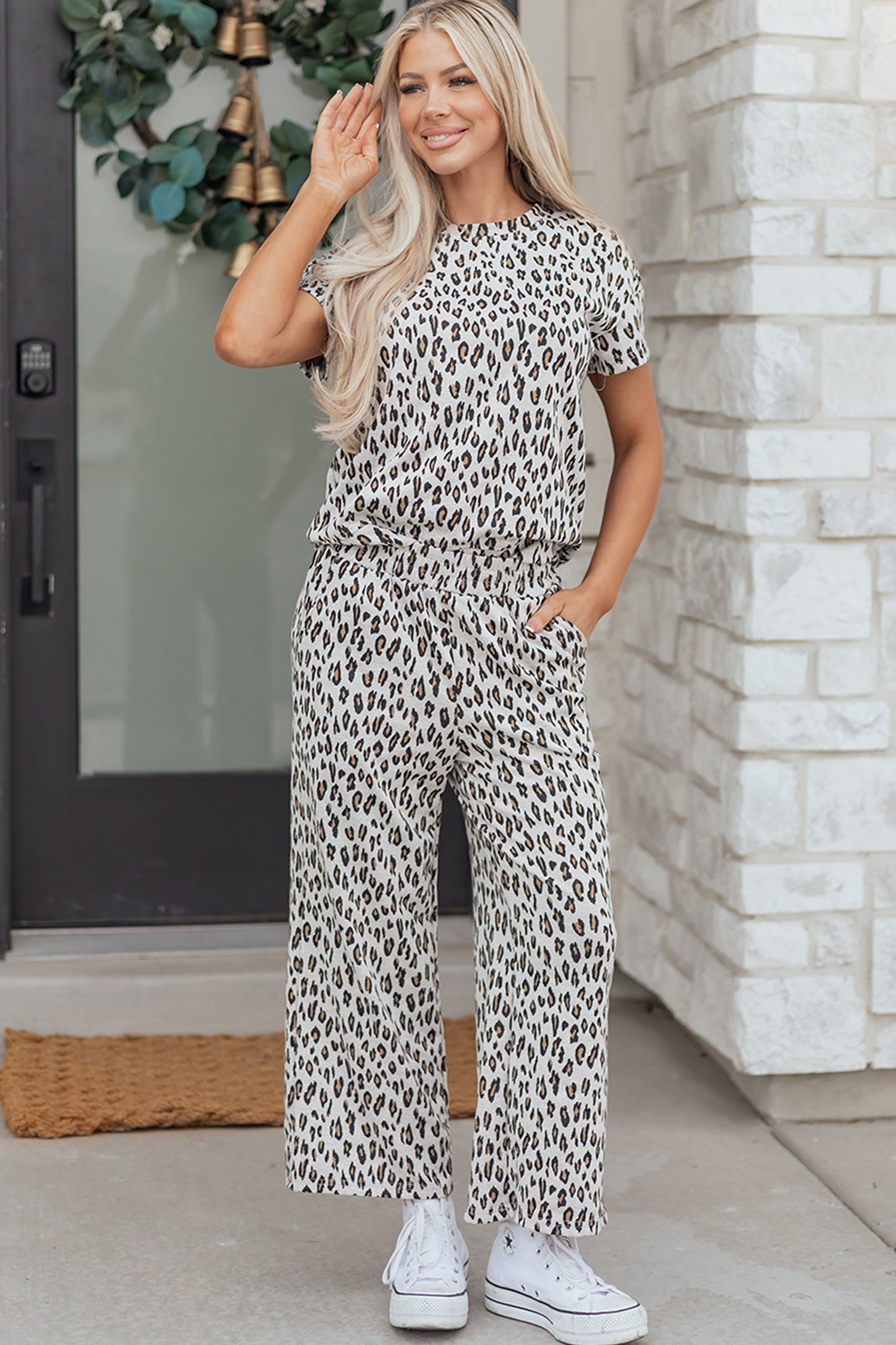 Leopard Tee and Pants Outfit
