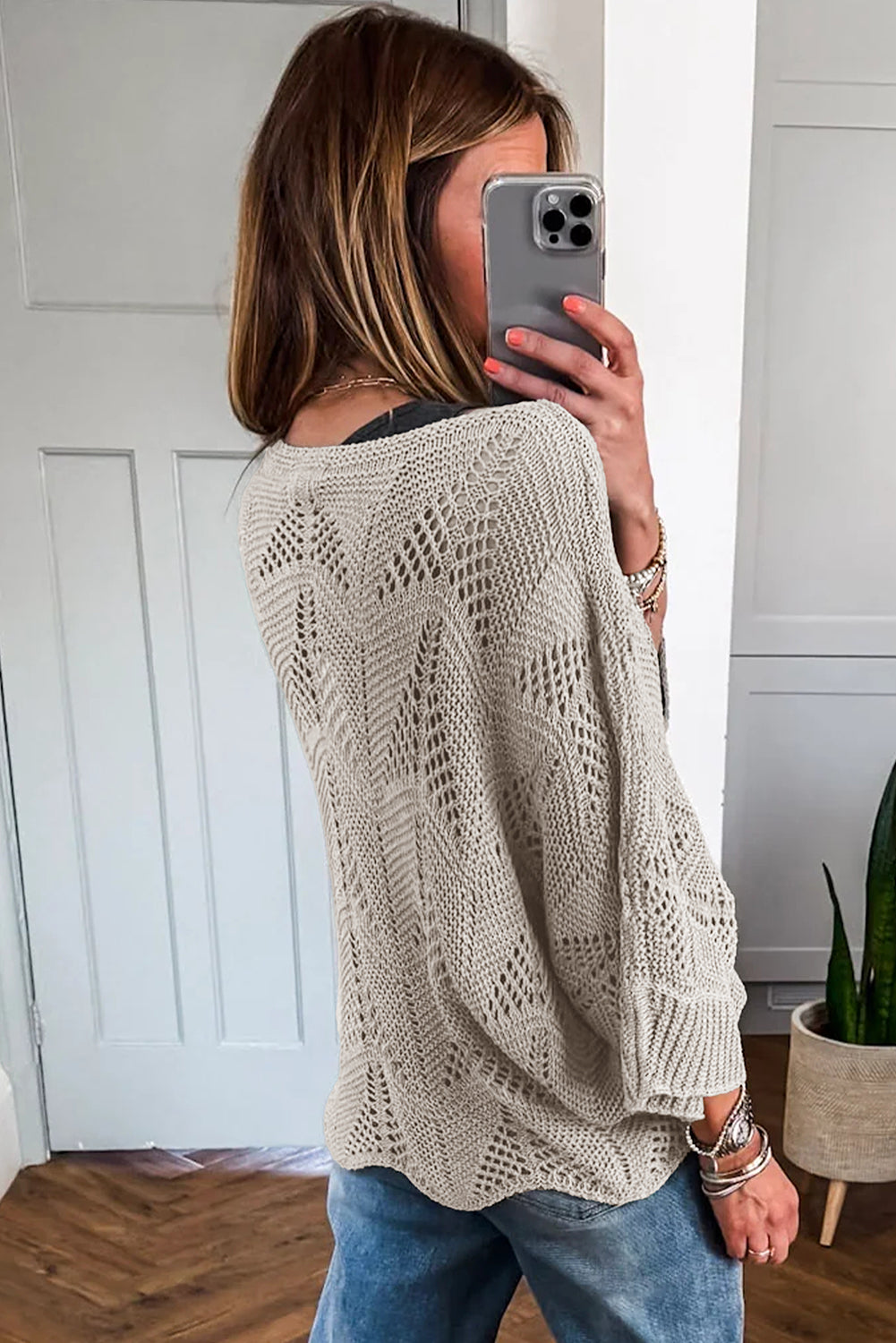 3/4 Sleeve Loose Sweater