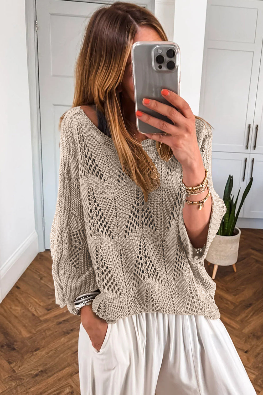3/4 Sleeve Loose Sweater