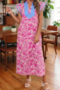 Floral Short Sleeve Midi Dress