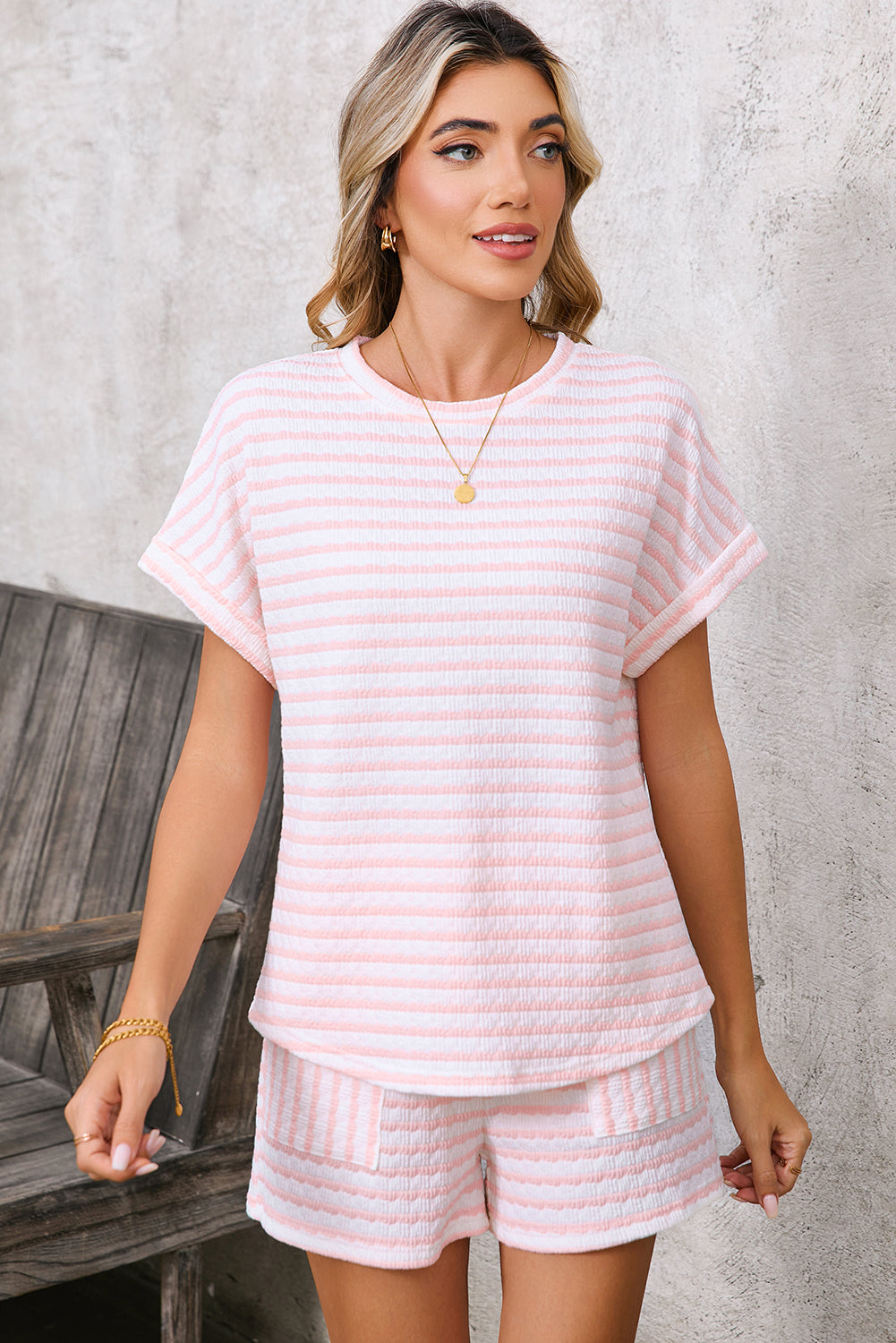 Short Sleeve Top and Pocket Shorts Set