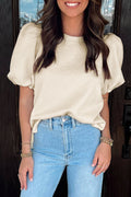 Textured Puff Sleeve Top