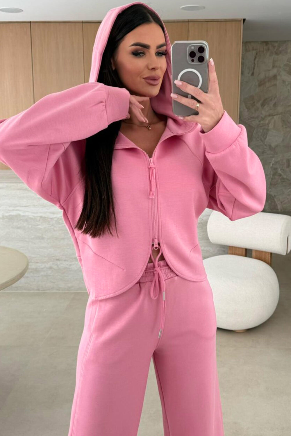 Zip Up Hoodie Pants Set