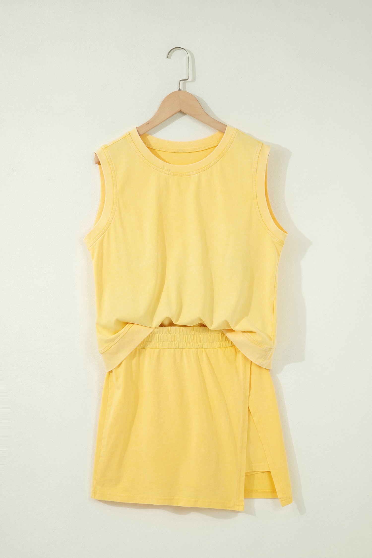 Sleeveless Top Split Skort Cotton Outfit