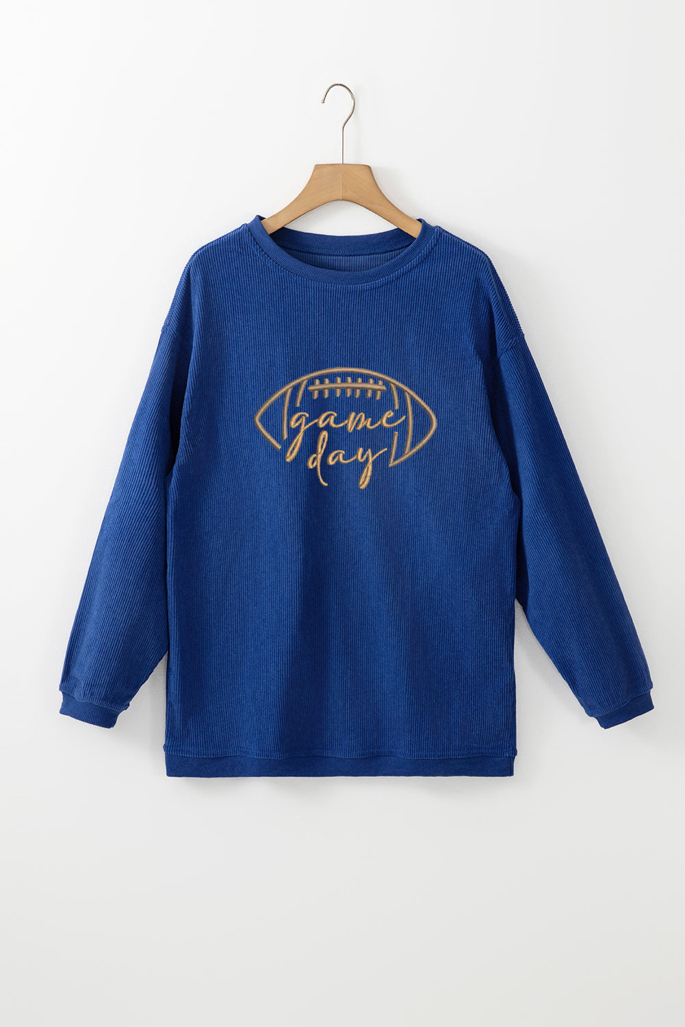 Game Day Embroidered Corded Sweatshirt