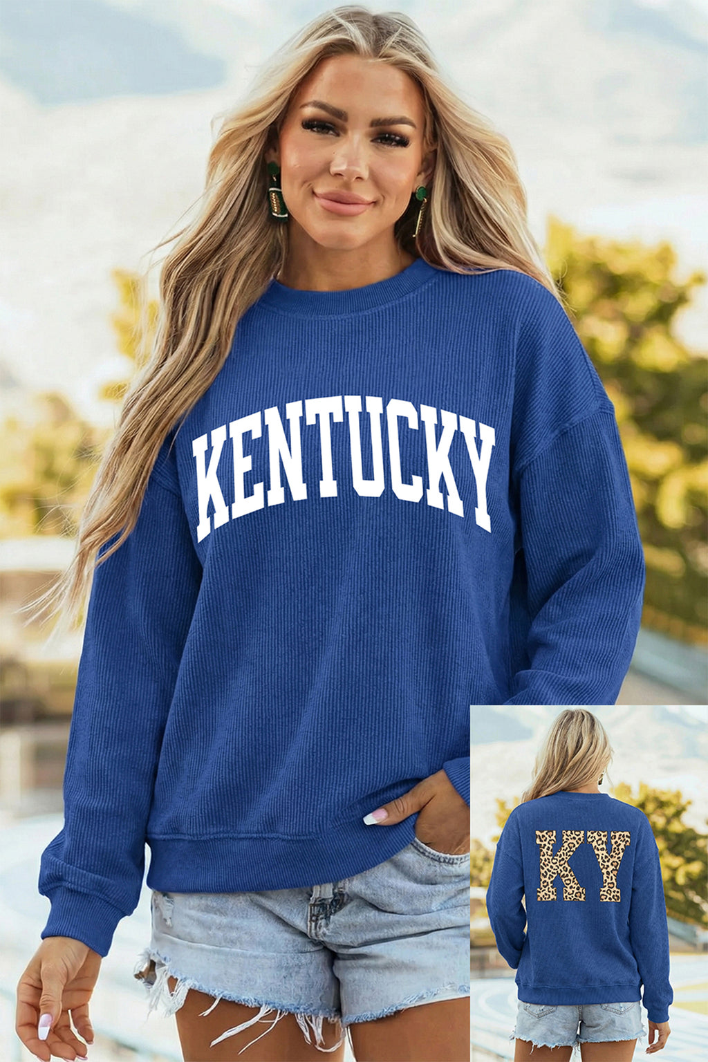 KENTUCKY/ Leopard KY Printed Sweatshirt