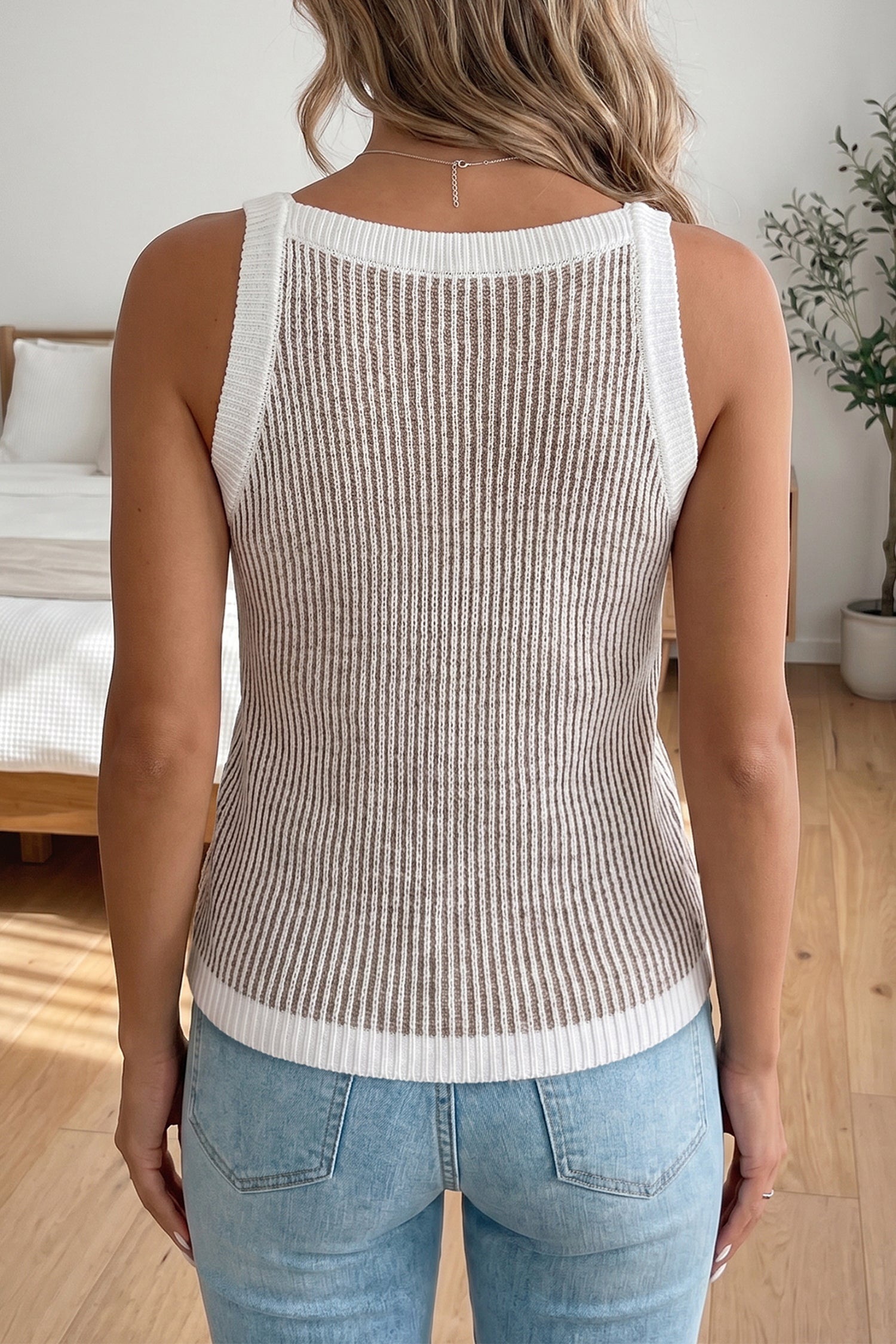 Ribbed Knit Sweater Tank Top