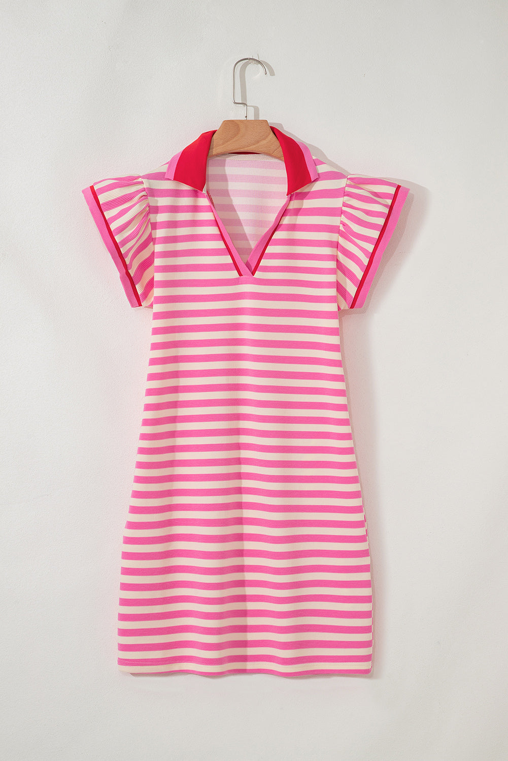 Short Sleeve Pop Of Color Dress