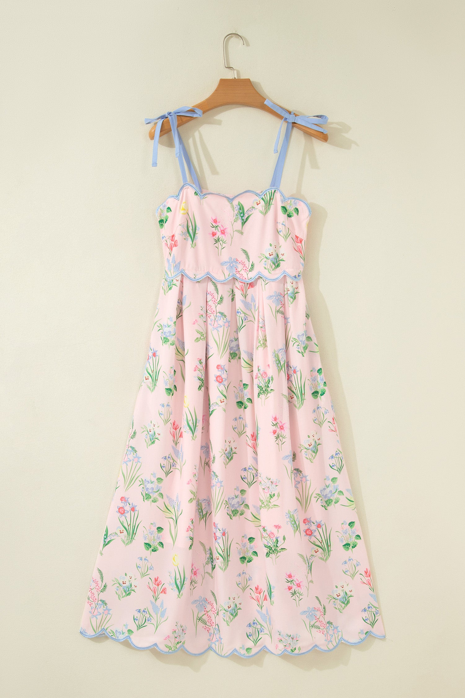 Yellow Self-tie Straps High Waist Midi Dress