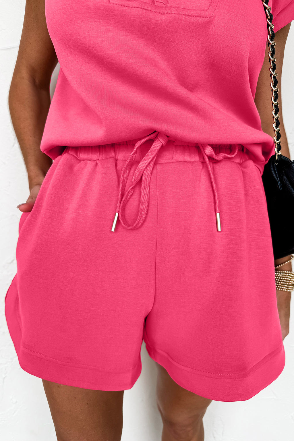 Quarter Zip Sleeveless Two Piece Set