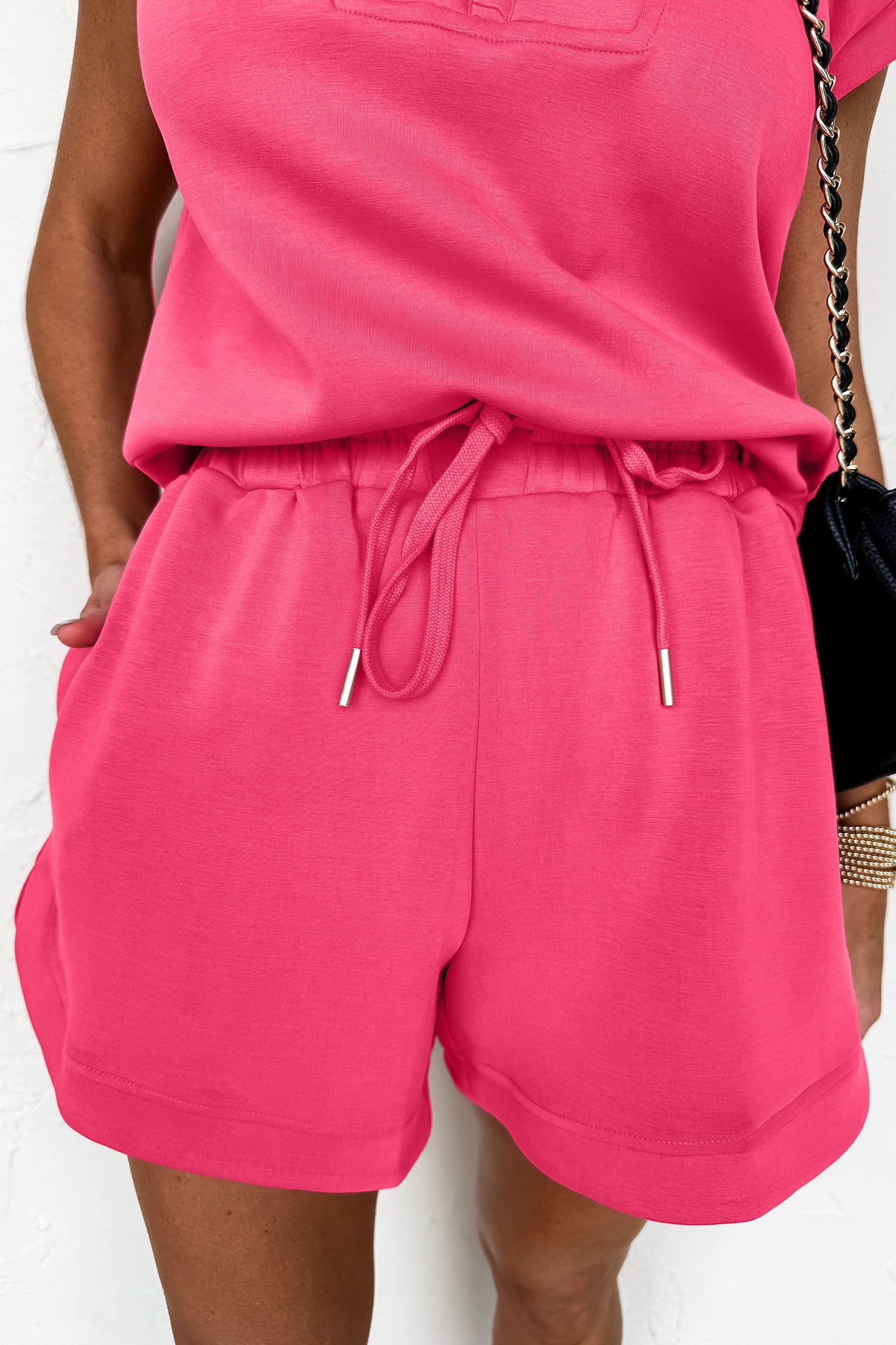 Quarter Zip Sleeveless Two Piece Set