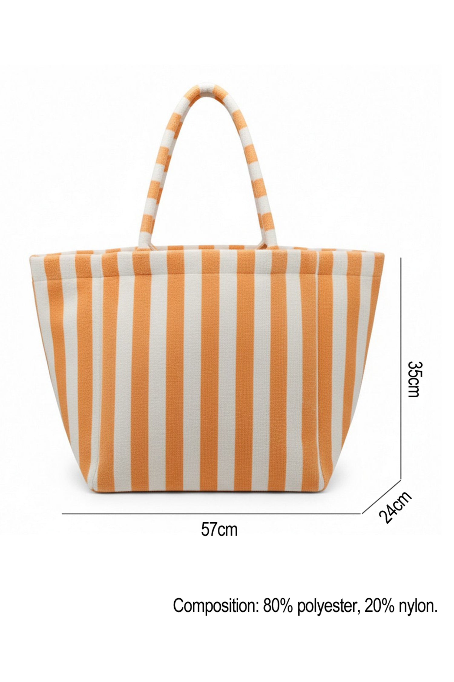 Orange Striped Terry Large Beach Bag