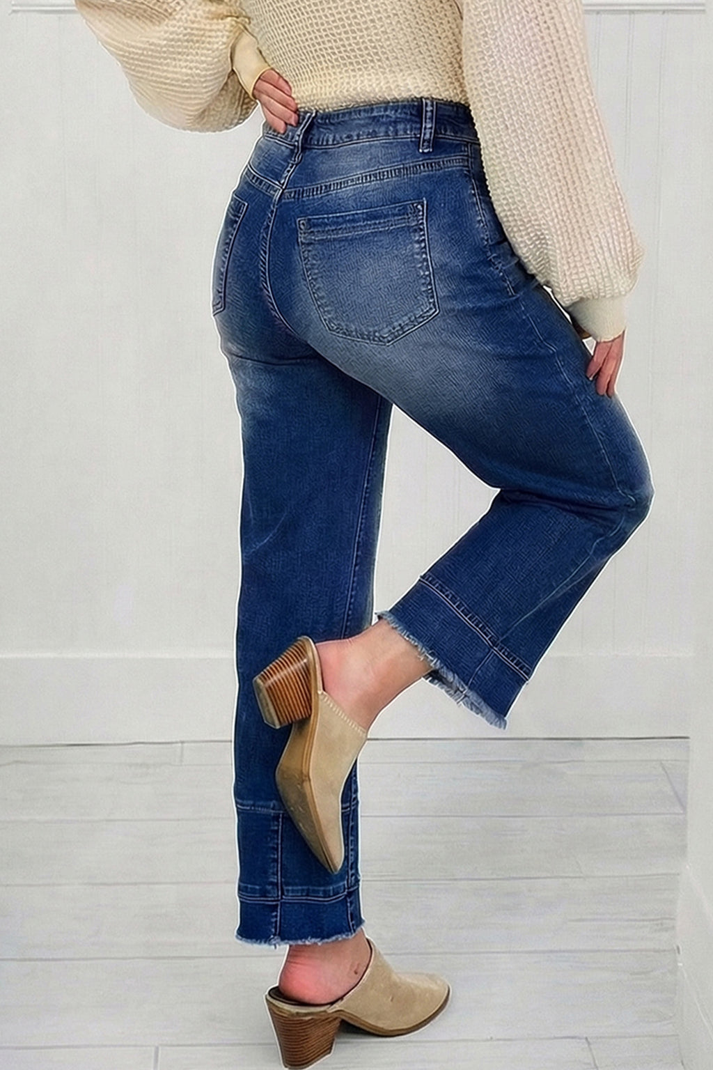 Raw Hem Ankle Length Jeans