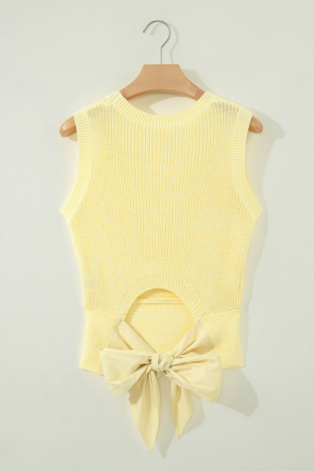 Cropped Knit Knot Back Cutout Sweater Tank