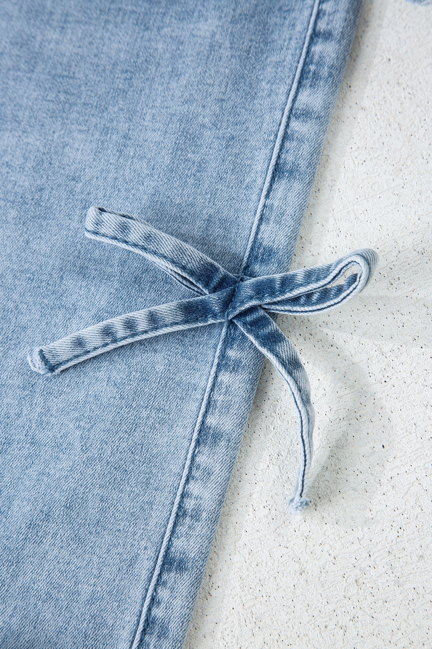 Bowknot Straight Leg Loose Jeans
